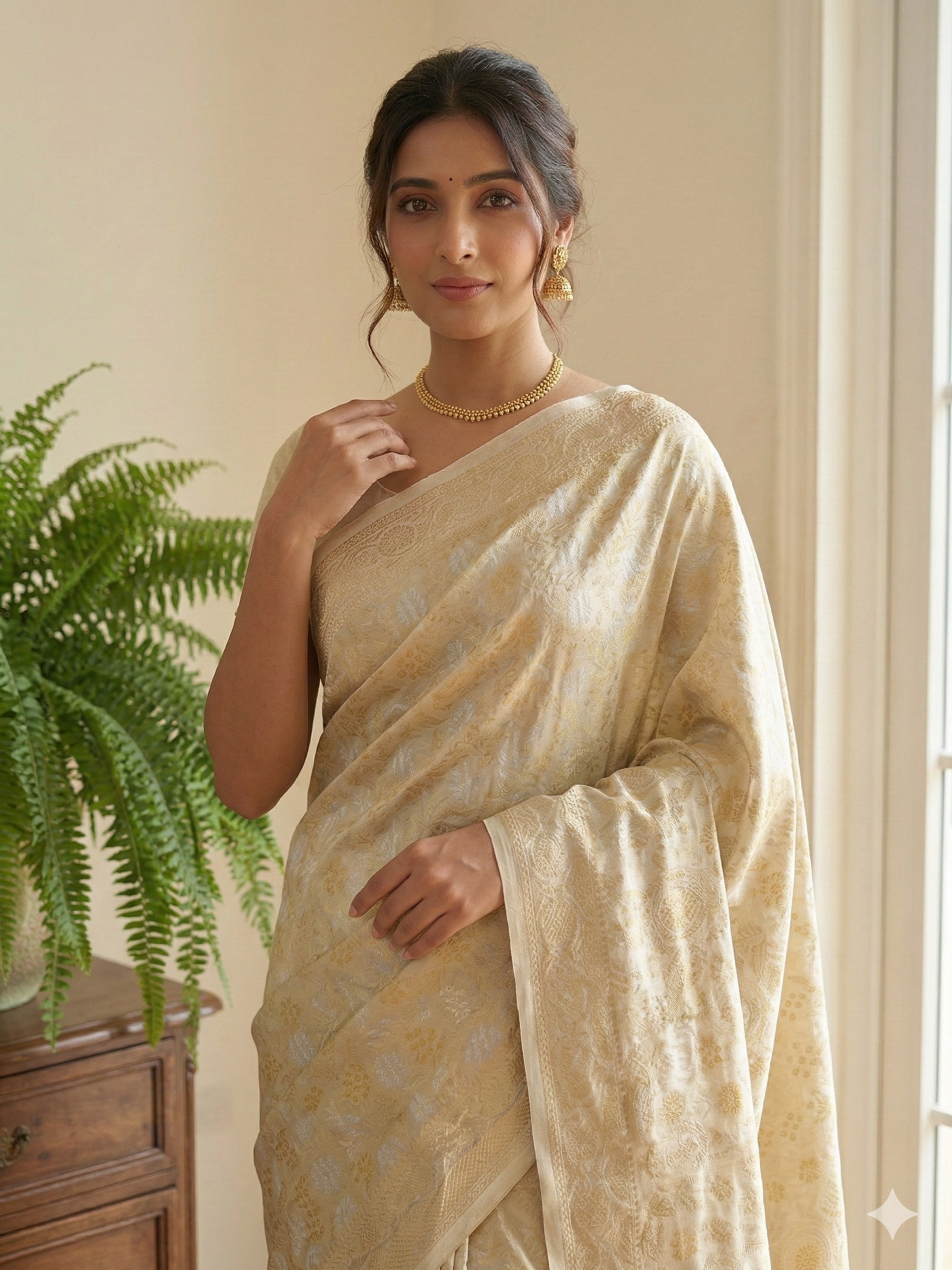 Banarasi Georgette Bandhej Meenakari Saree