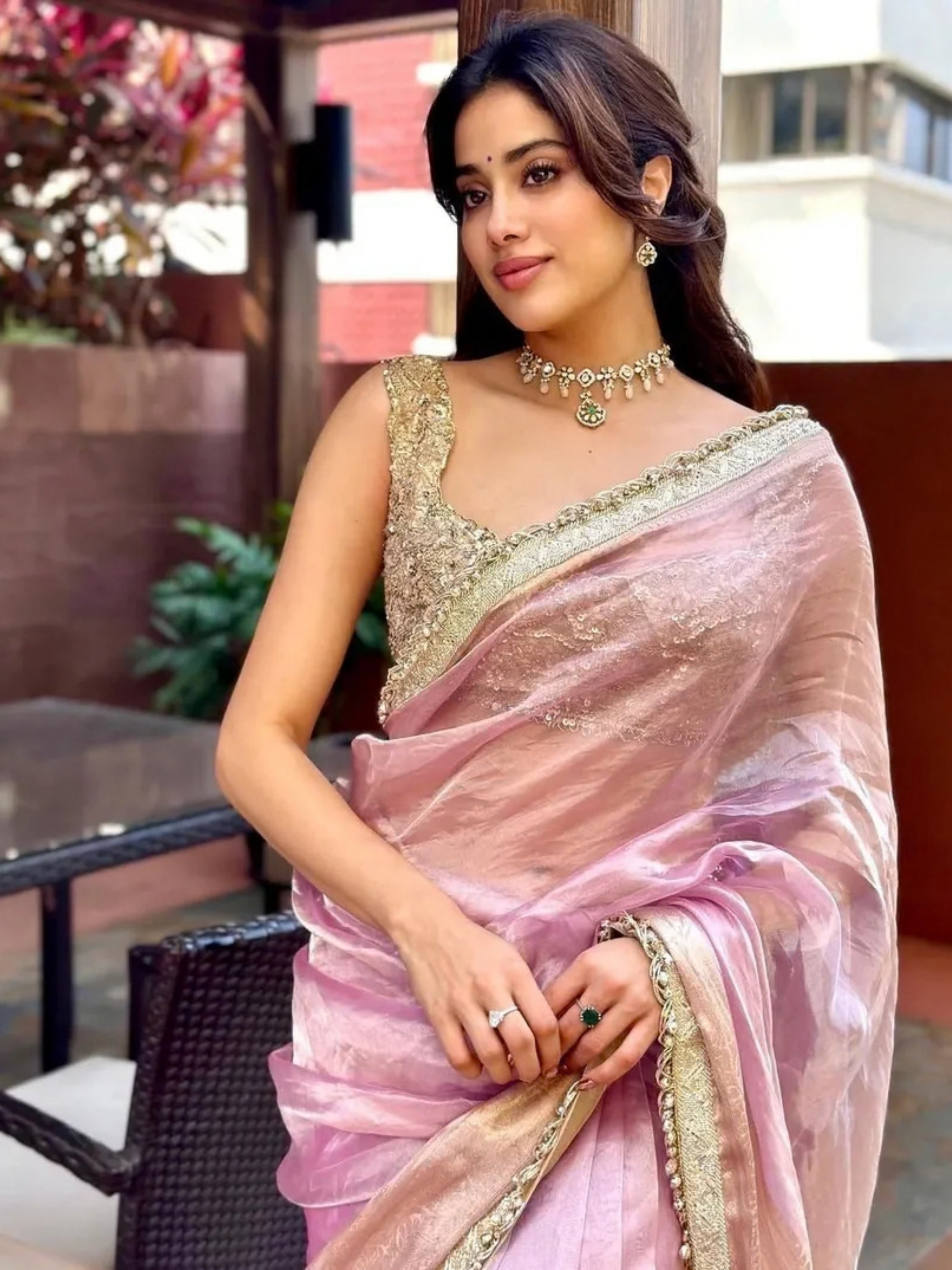Premium Janhvi Kapoor Tissue Silk Saree