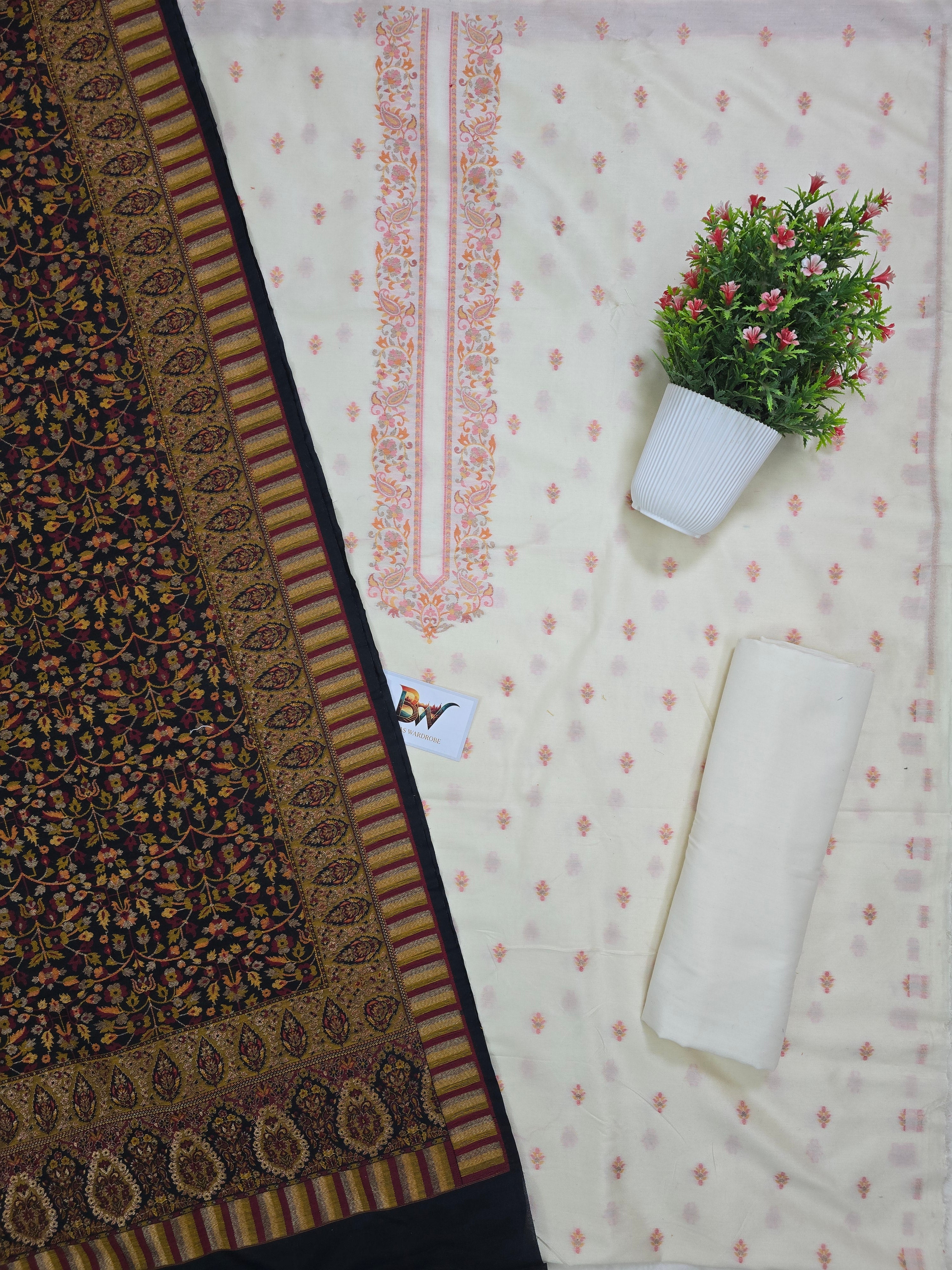 Masrise Pashmina Silk Banarasi Suit with Rich Woven Dupatta