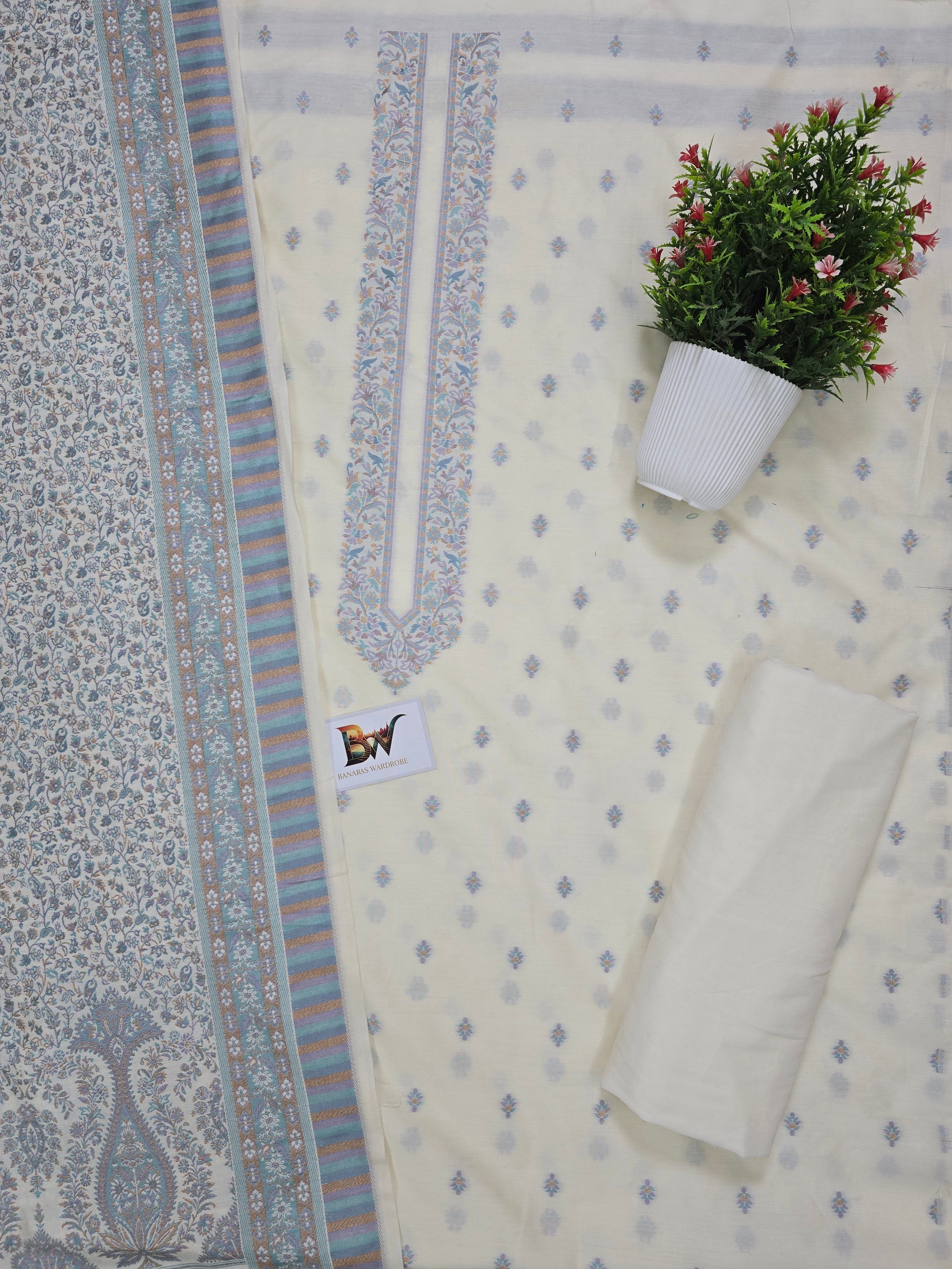 Masrise Pashmina Silk Banarasi Suit with Rich Woven Dupatta