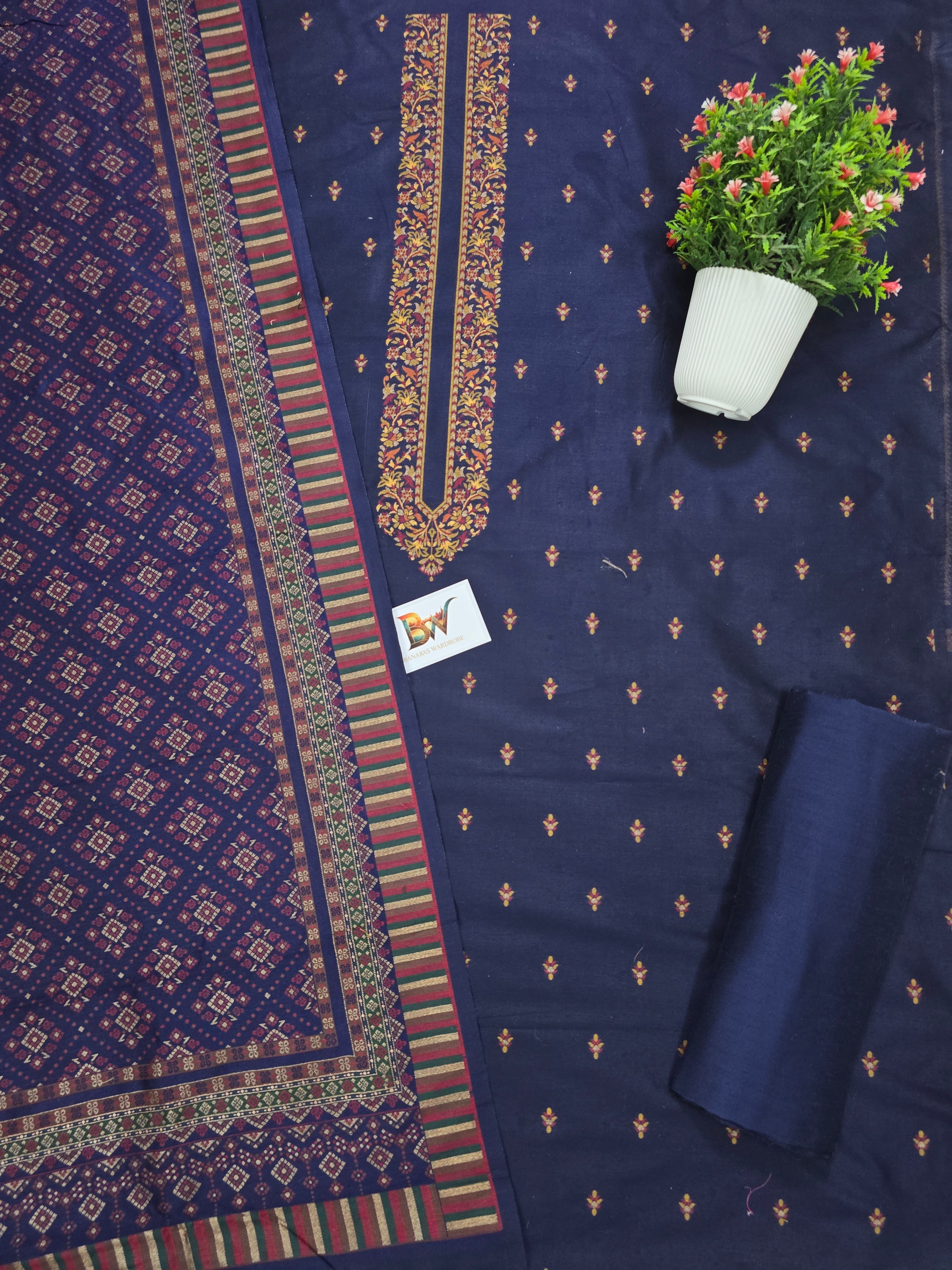 Masrise Pashmina Silk Banarasi Suit with Rich Woven Dupatta