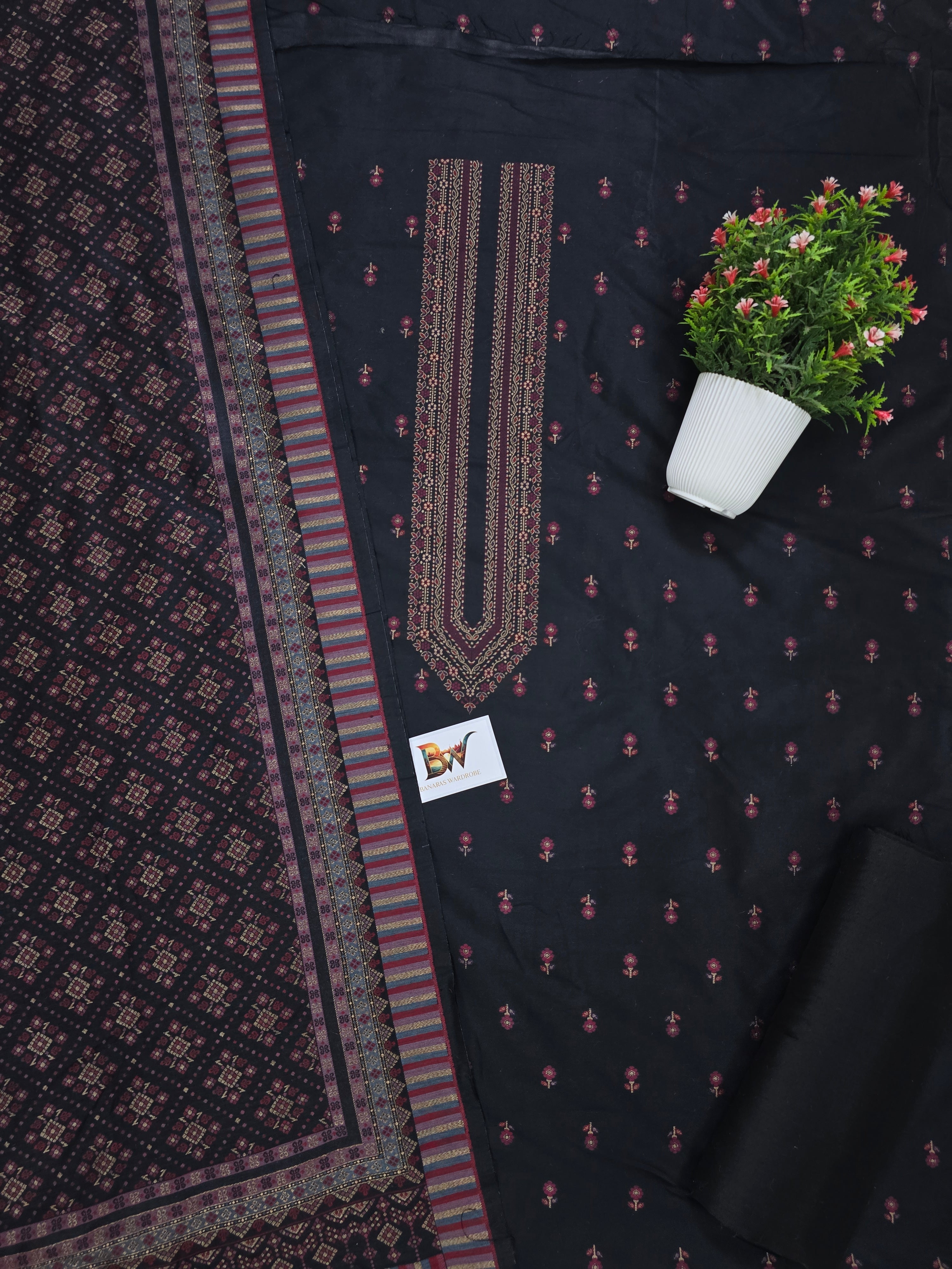 Masrise Pashmina Silk Banarasi Suit with Rich Woven Dupatta