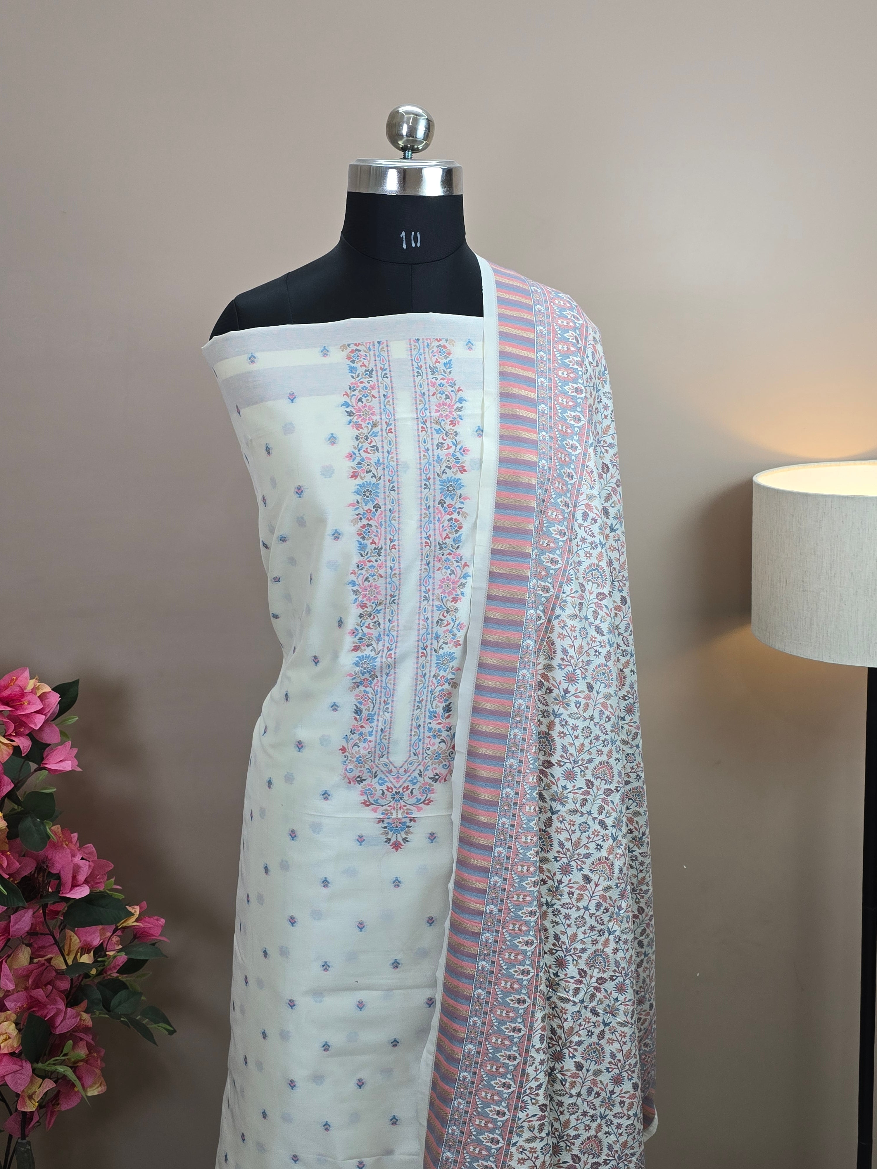 Masrise Pashmina Silk Banarasi Suit with Rich Woven Dupatta