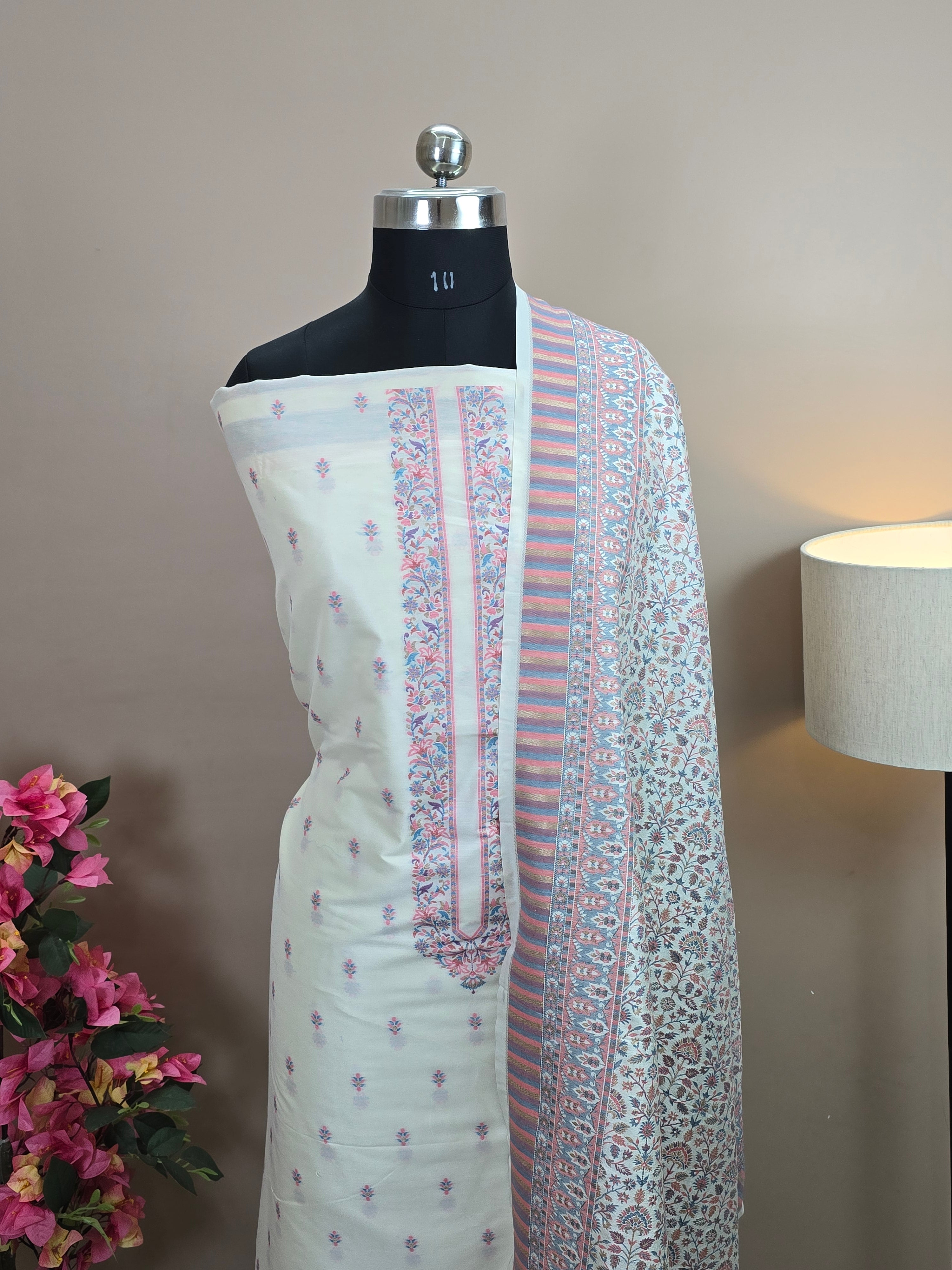 Masrise Pashmina Silk Banarasi Suit with Rich Woven Dupatta