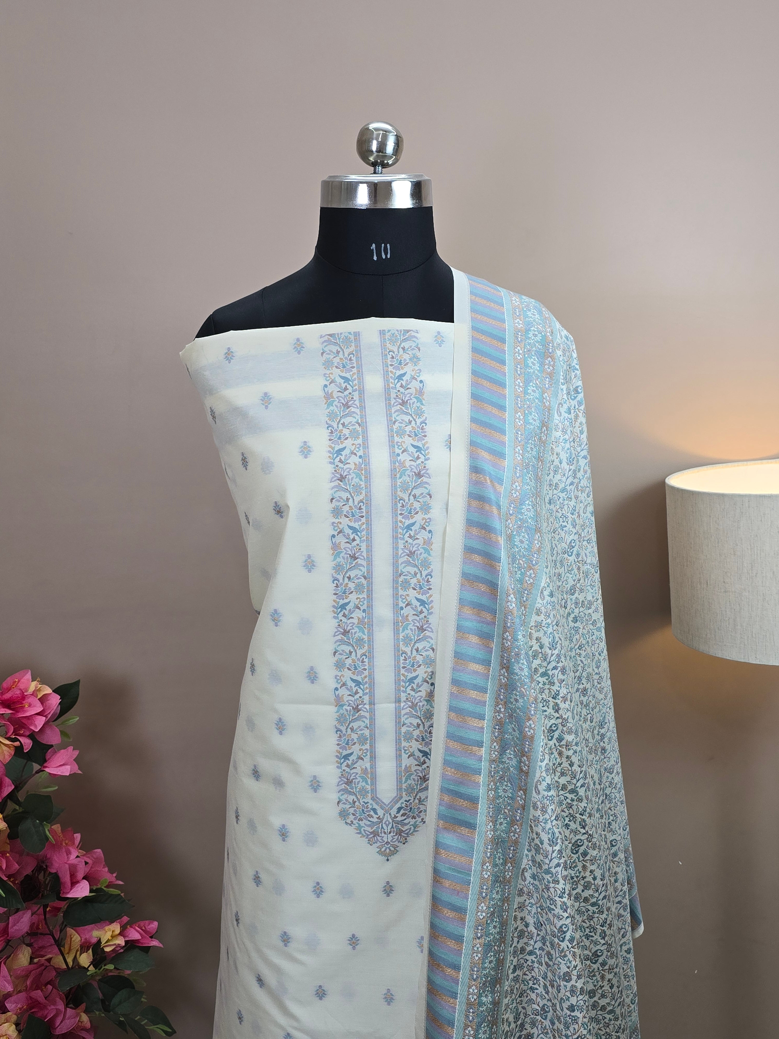 Masrise Pashmina Silk Banarasi Suit with Rich Woven Dupatta