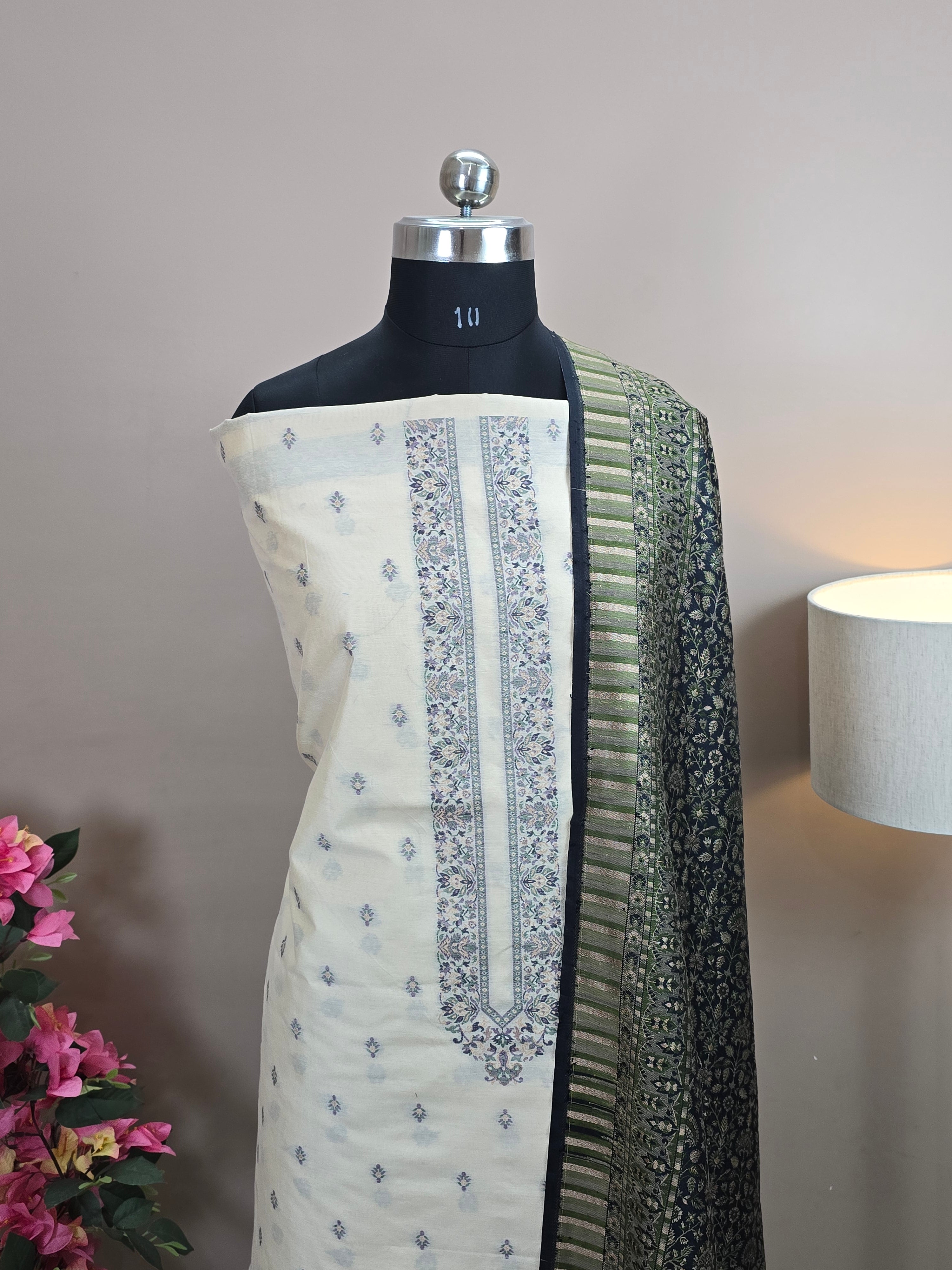 Masrise Pashmina Silk Banarasi Suit with Rich Woven Dupatta