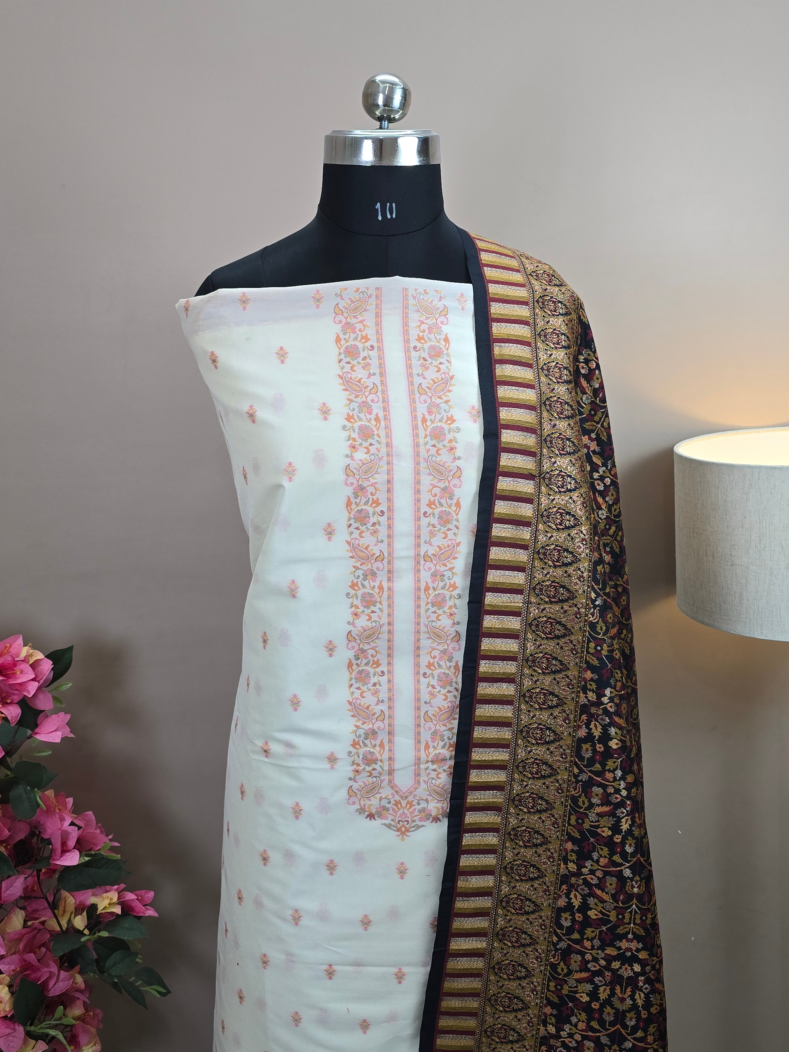 Masrise Pashmina Silk Banarasi Suit with Rich Woven Dupatta