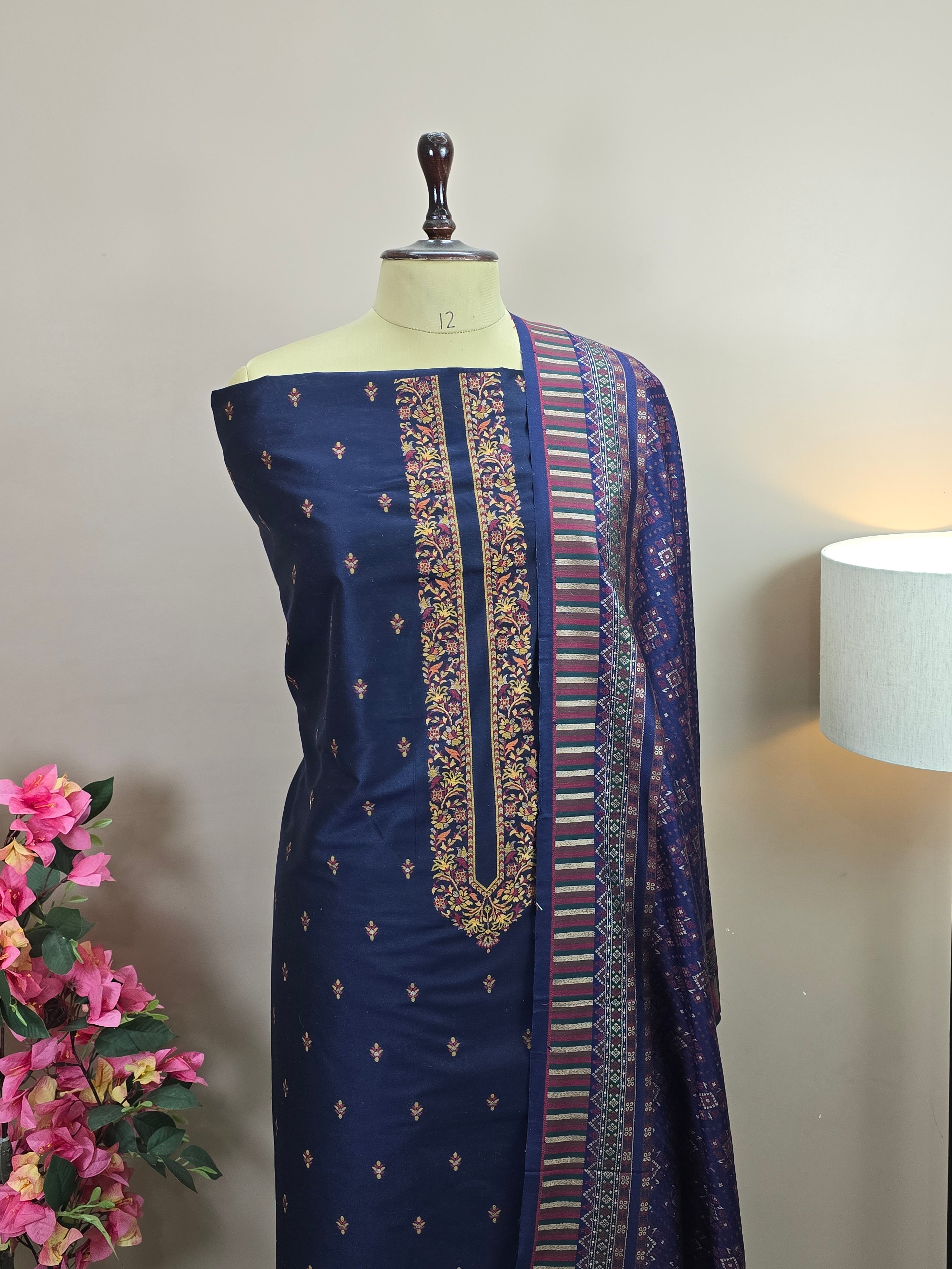 Masrise Pashmina Silk Banarasi Suit with Rich Woven Dupatta