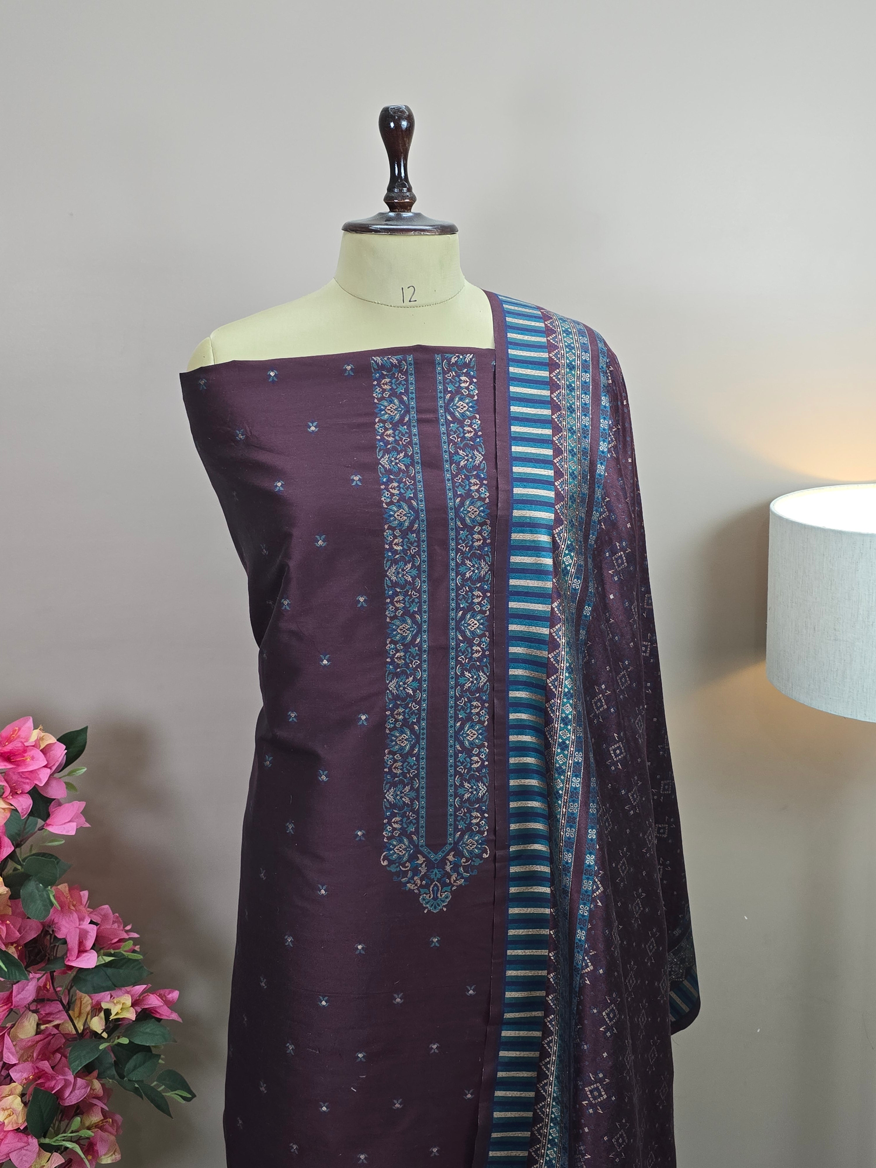 Masrise Pashmina Silk Banarasi Suit with Rich Woven Dupatta