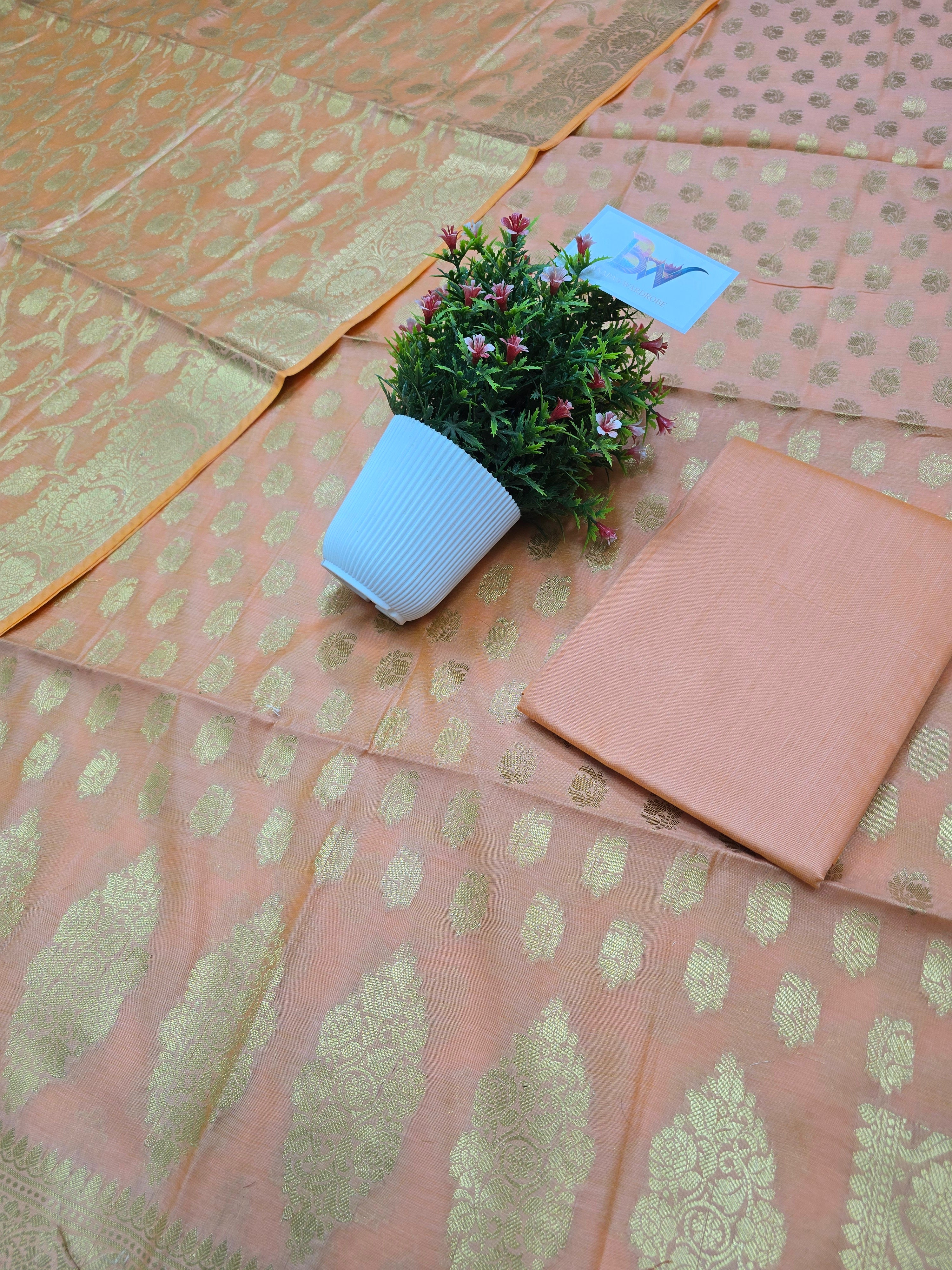 Banarasi Masrise Cotton Suit with All Over Booti