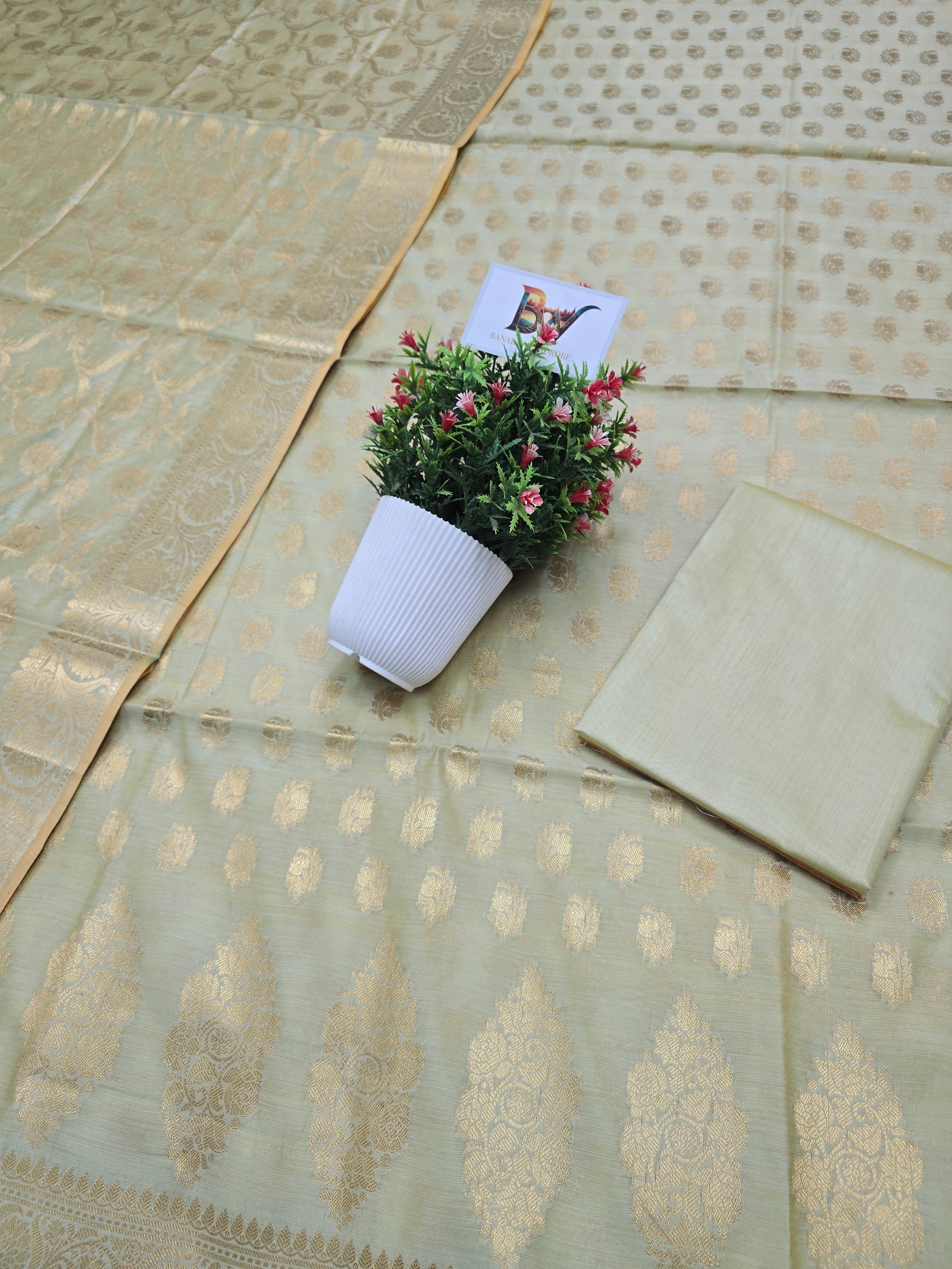 Banarasi Masrise Cotton Suit with All Over Booti