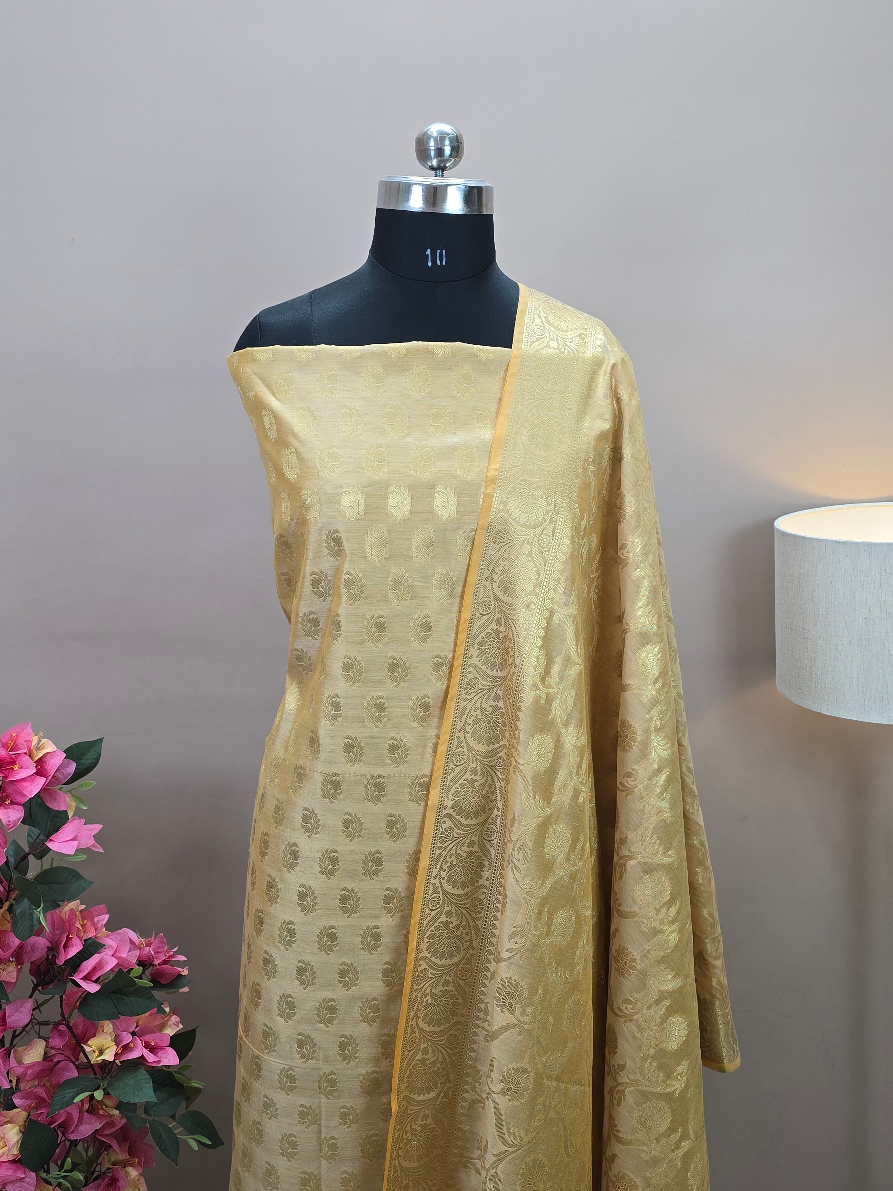 Banarasi Masrise Cotton Suit with All Over Booti