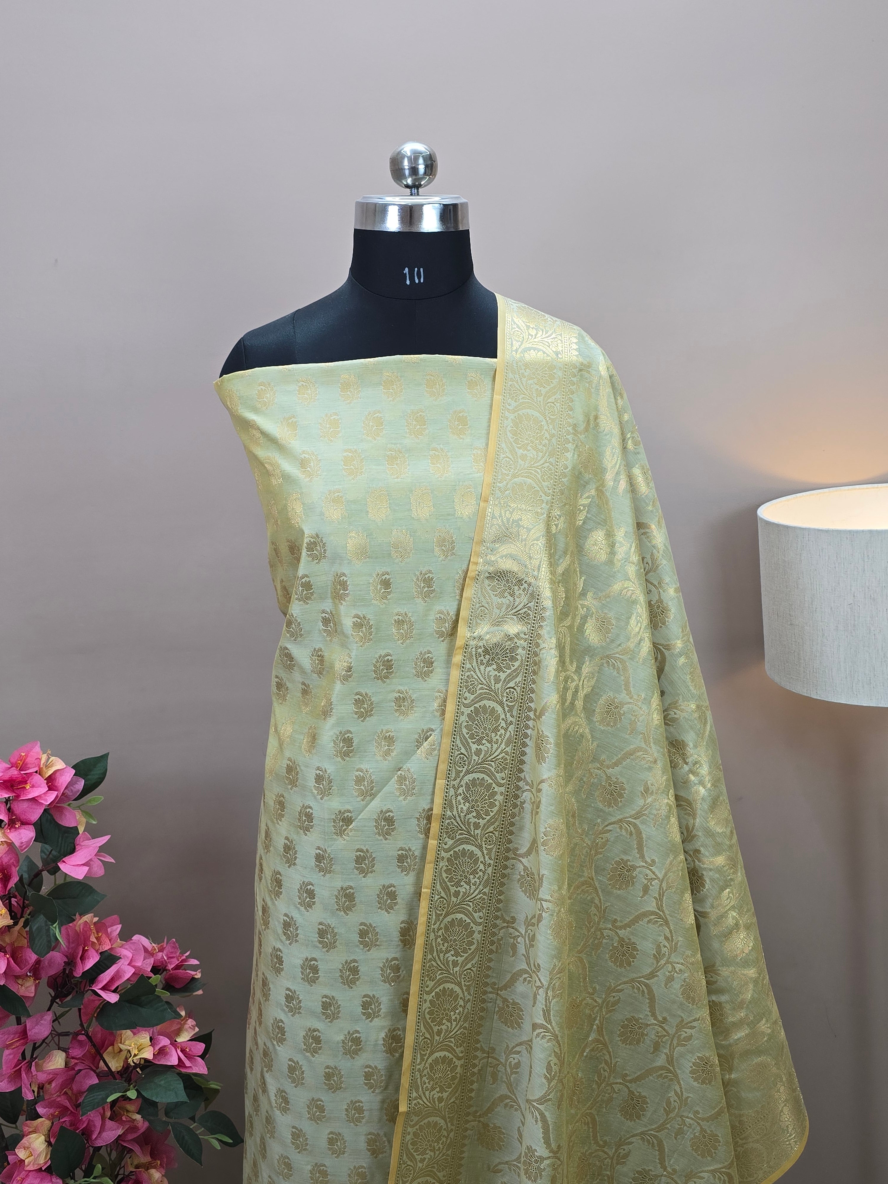 Banarasi Masrise Cotton Suit with All Over Booti