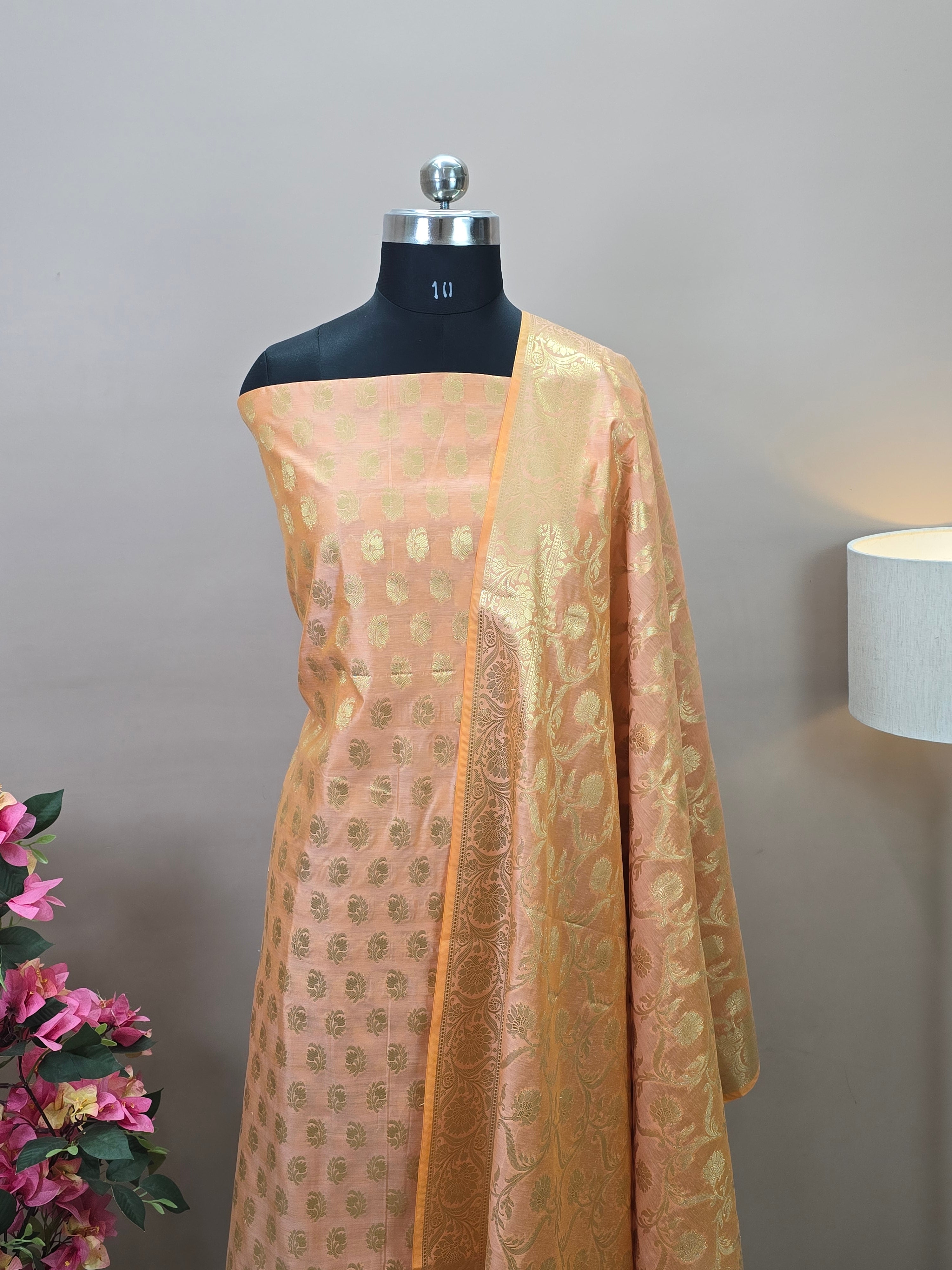 Banarasi Masrise Cotton Suit with All Over Booti