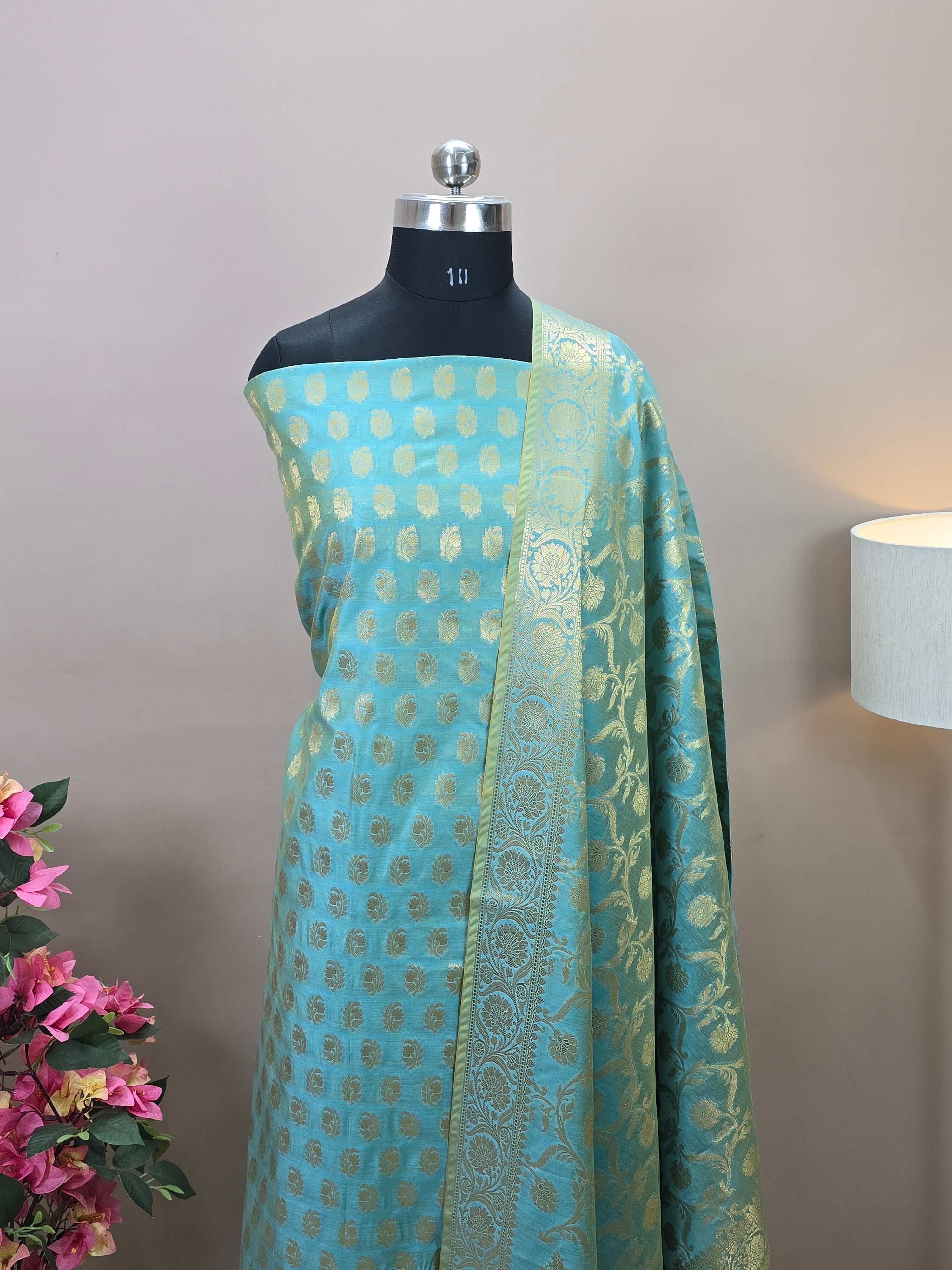 Banarasi Masrise Cotton Suit with All Over Booti