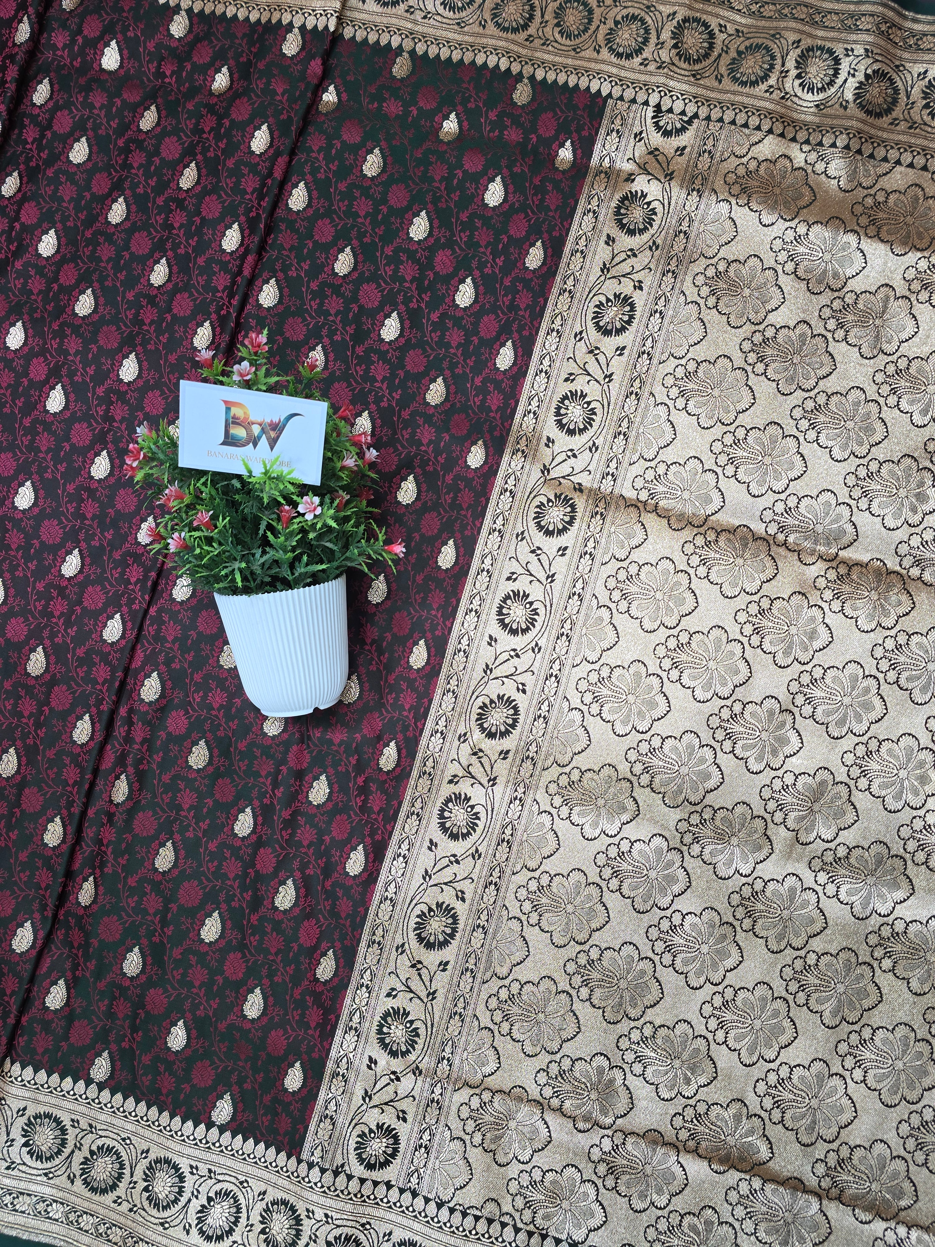 Banarasi Satin Malai Katan Tanchui Saree