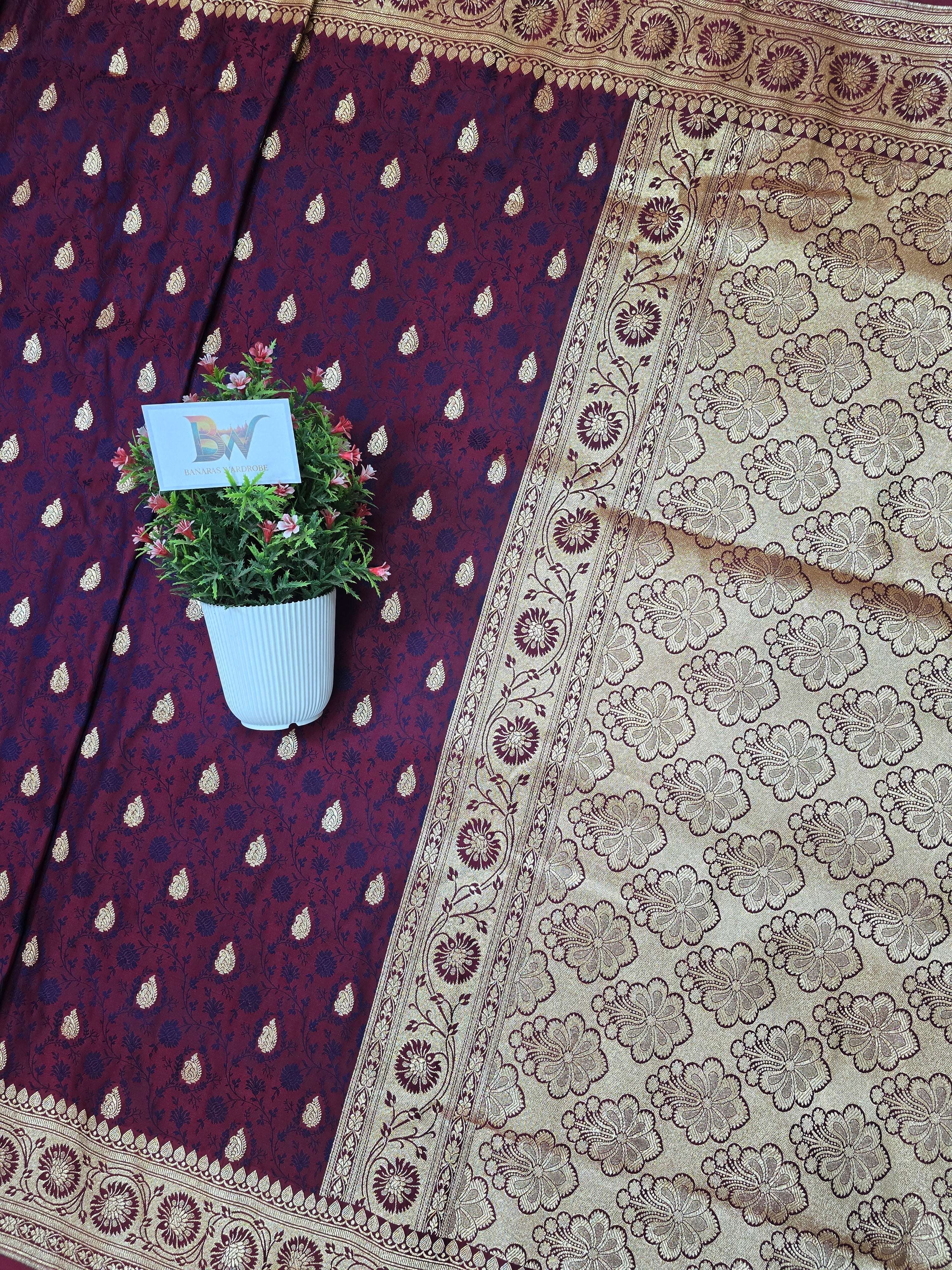 Banarasi Satin Malai Katan Tanchui Saree