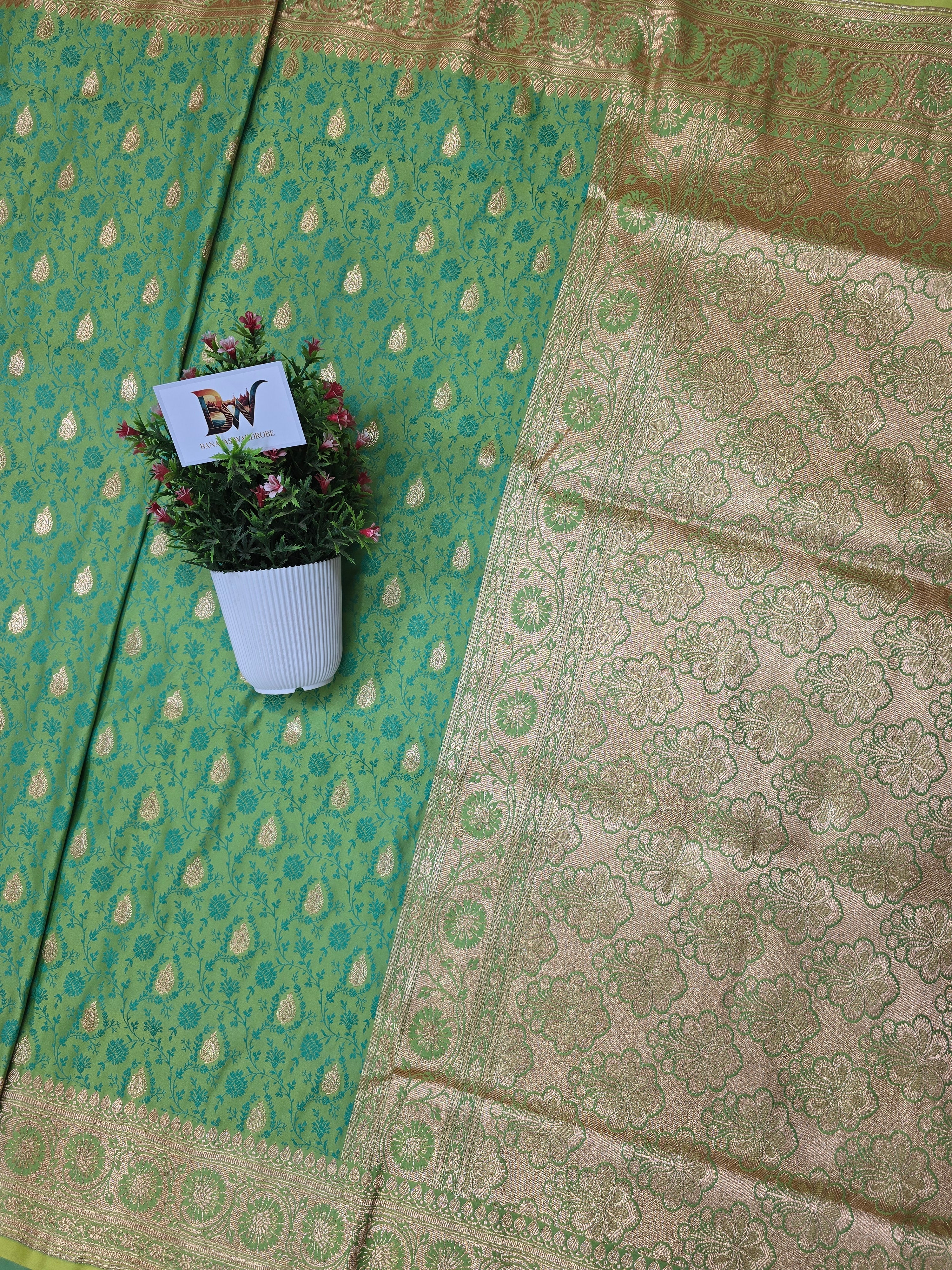 Banarasi Satin Malai Katan Tanchui Saree
