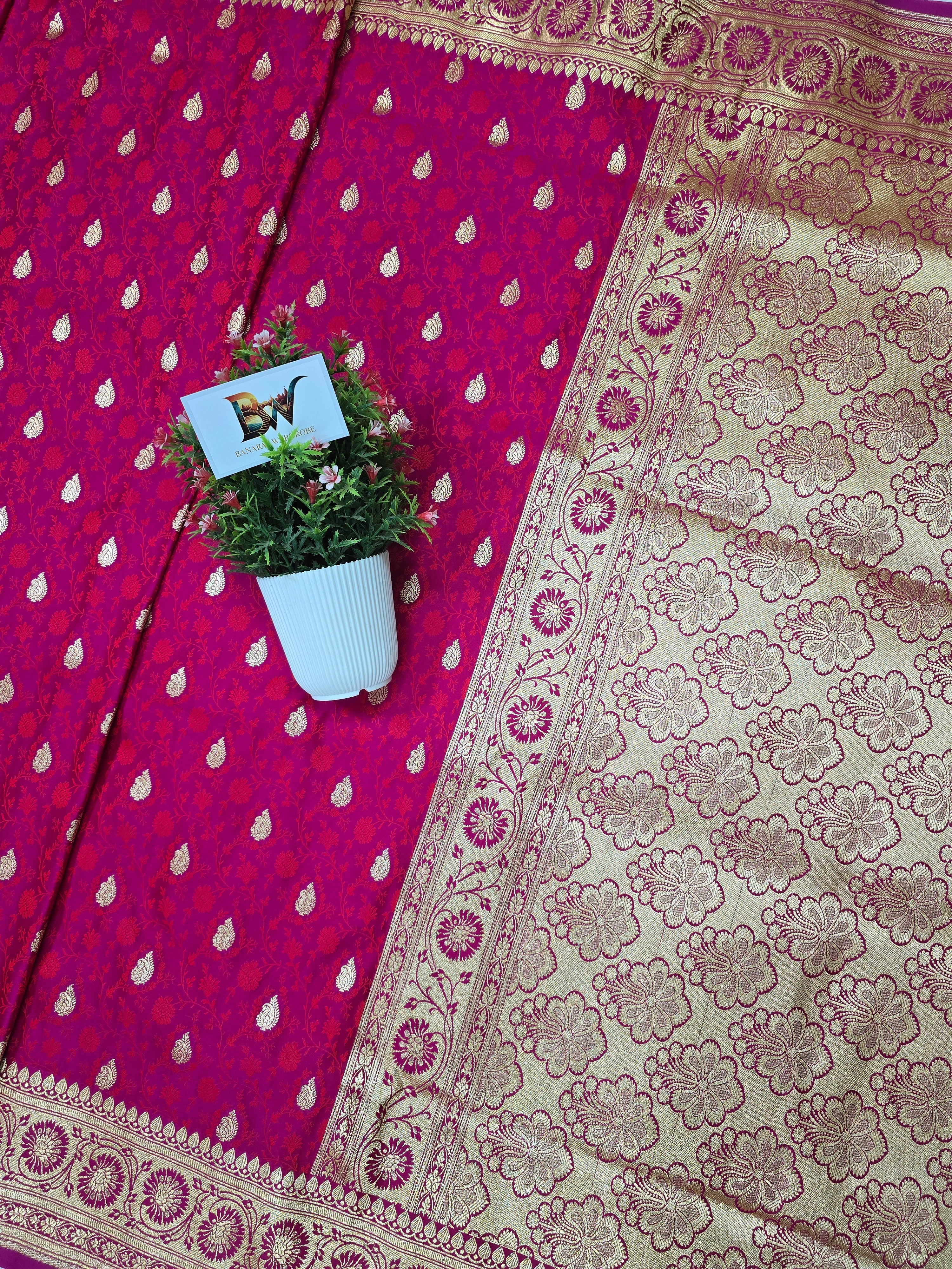 Banarasi Satin Malai Katan Tanchui Saree