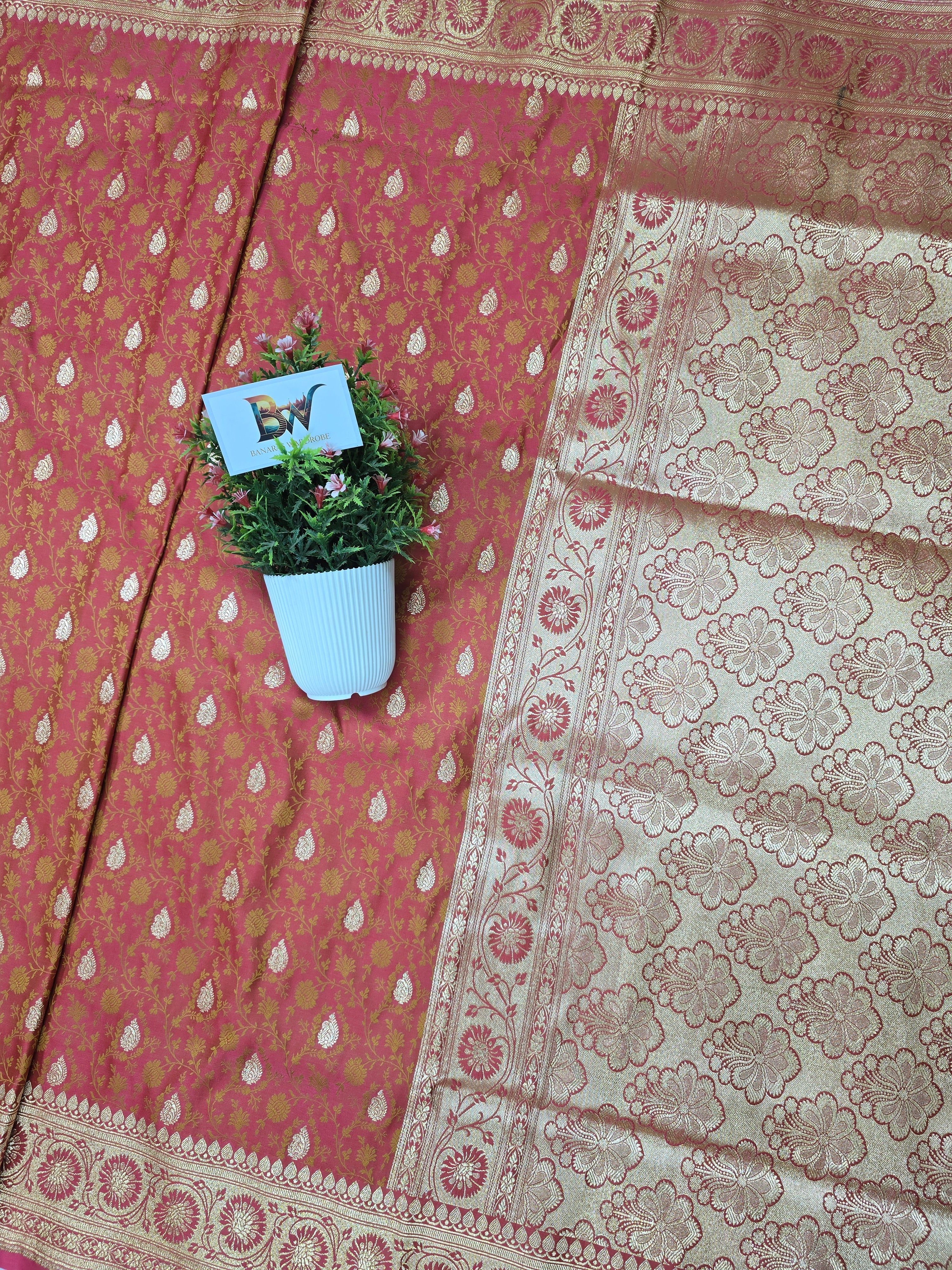 Banarasi Satin Malai Katan Tanchui Saree