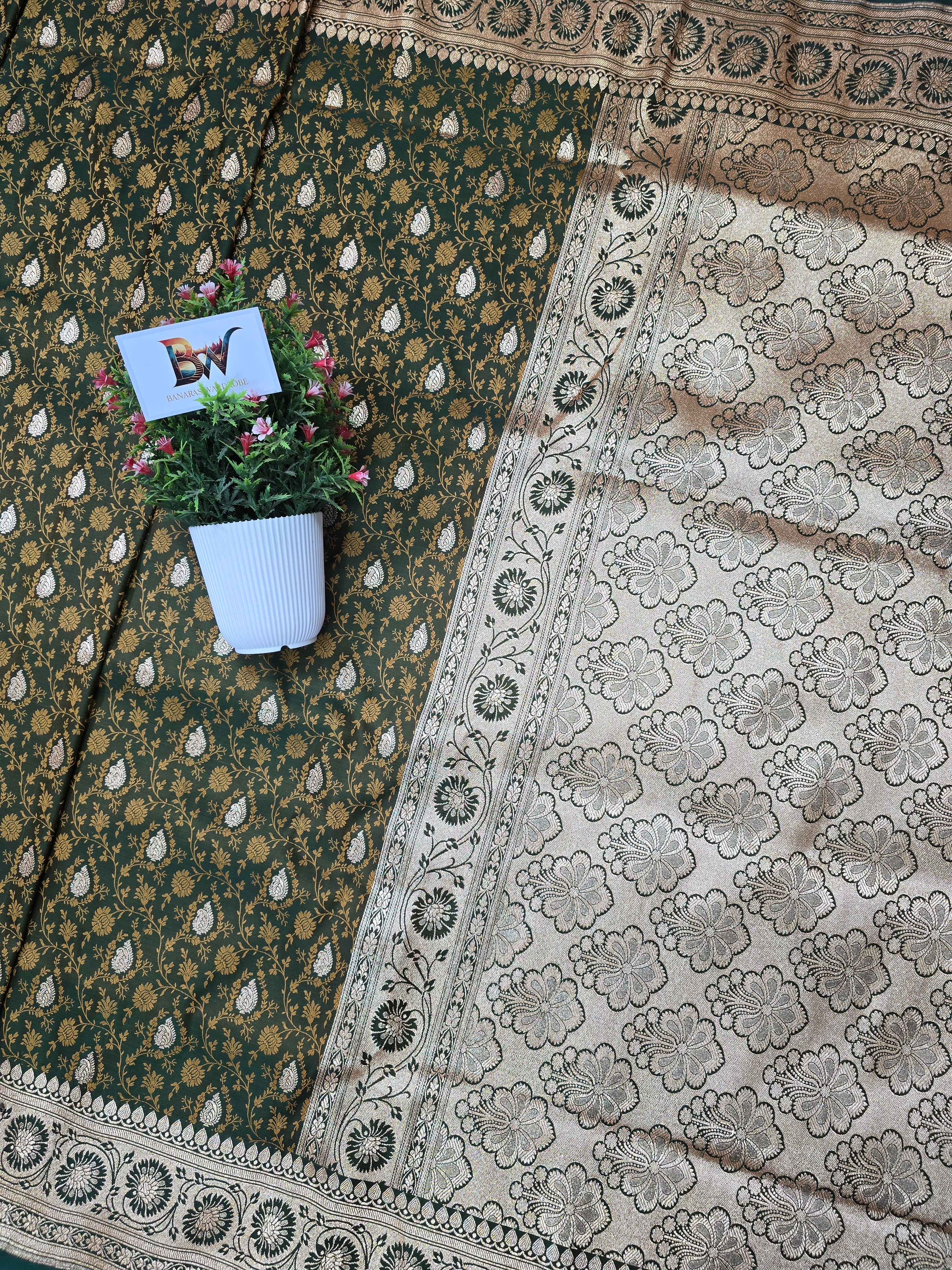 Banarasi Satin Malai Katan Tanchui Saree