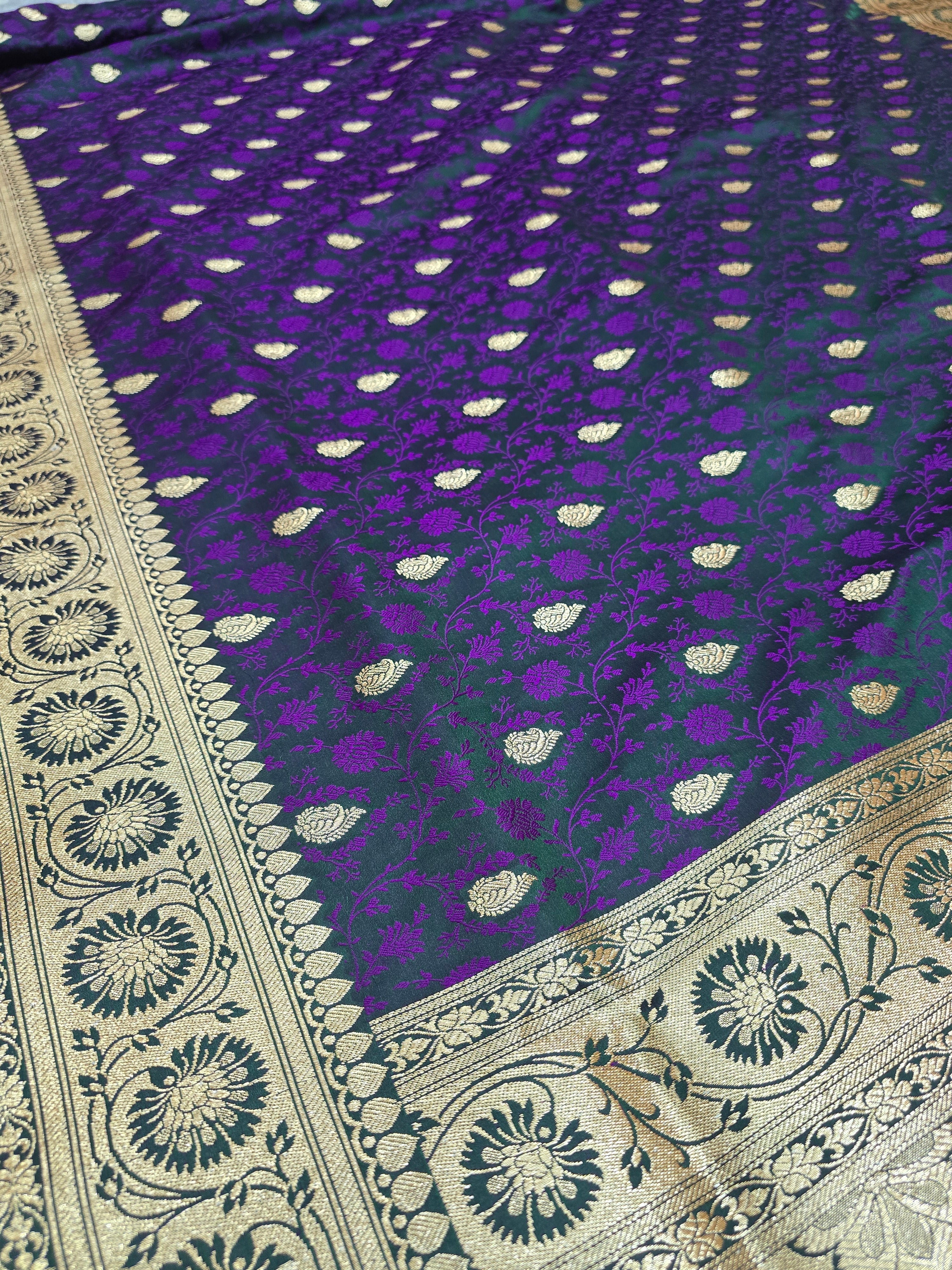 Banarasi Satin Malai Katan Tanchui Saree