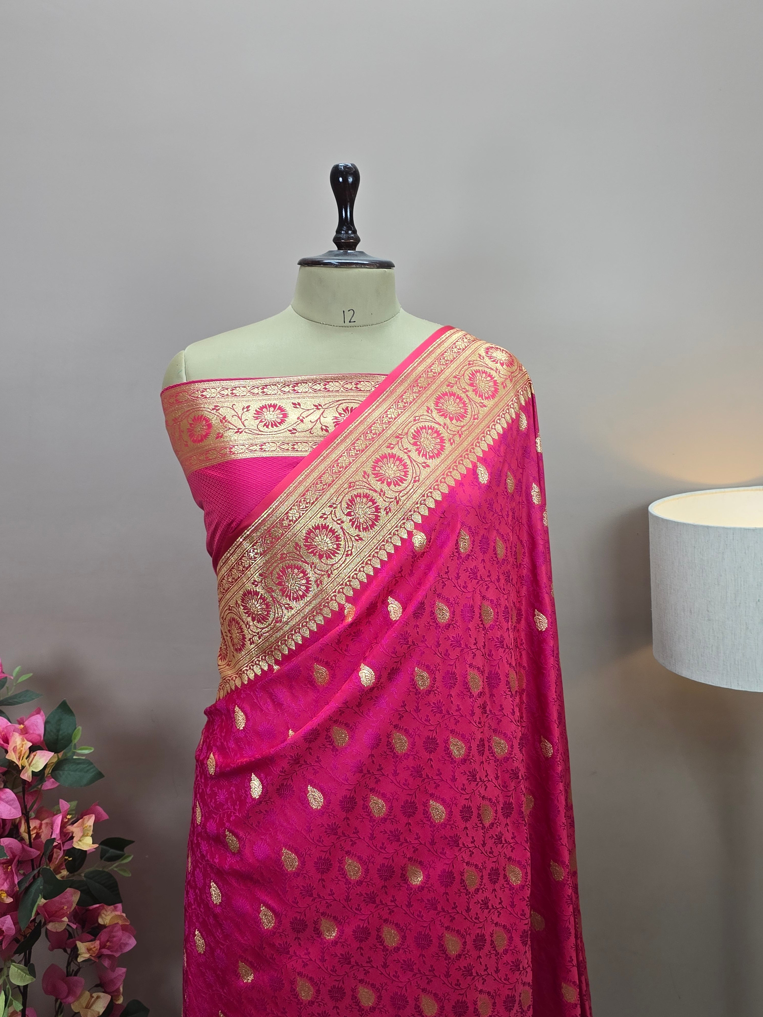 Banarasi Satin Malai Katan Tanchui Saree