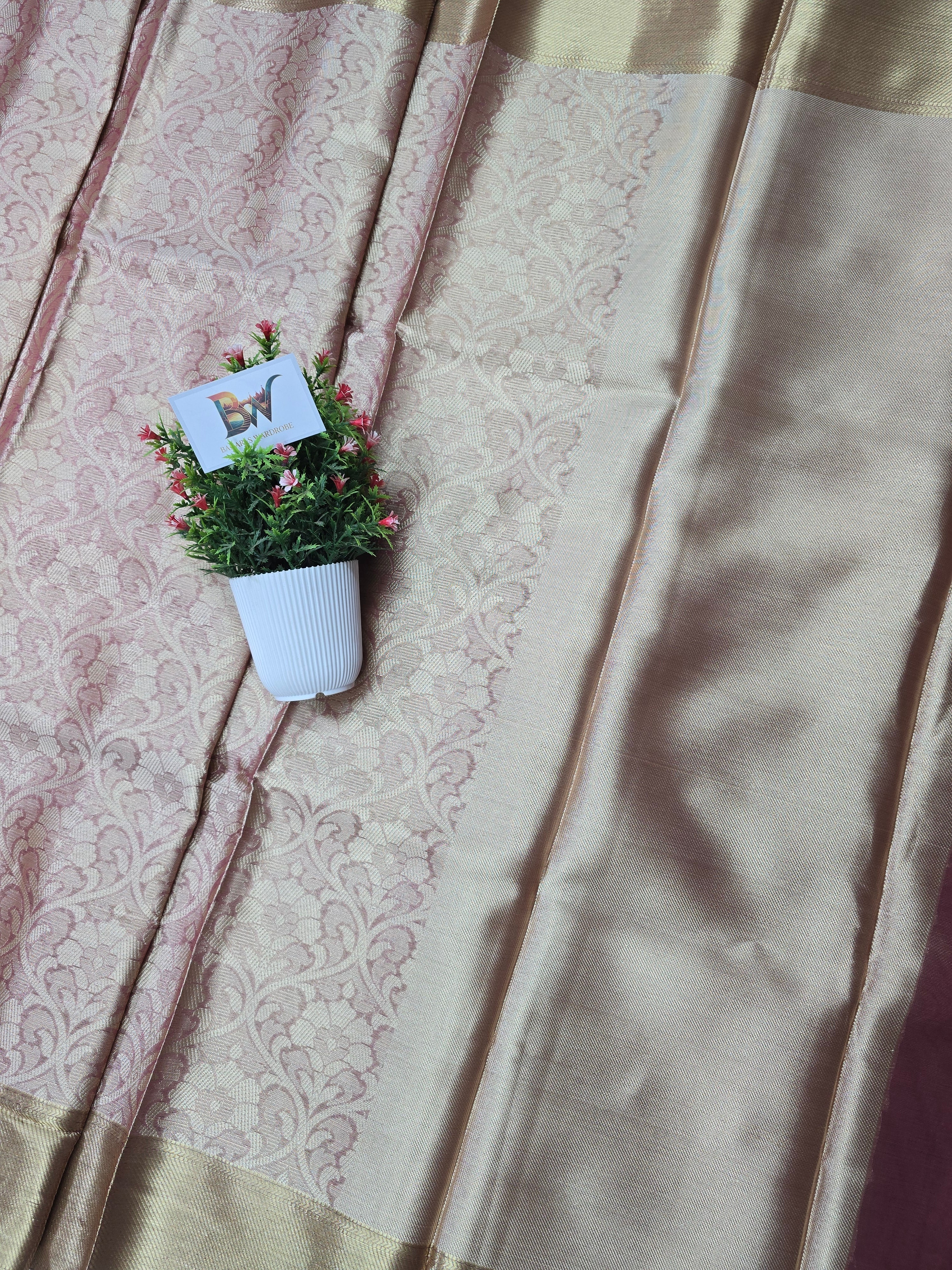 Banarasi Brocade Silk Saree with Floral Jaal Weaving