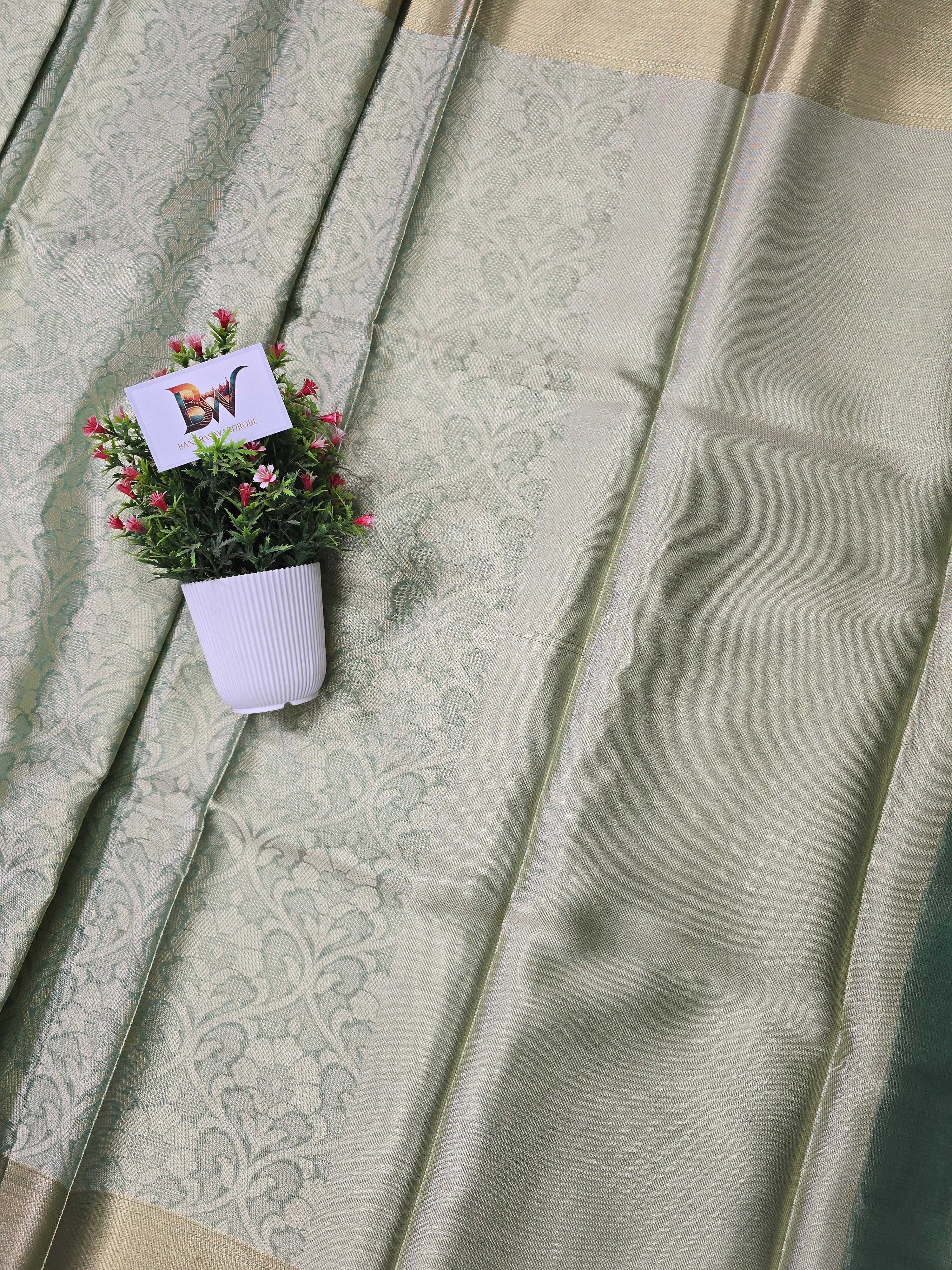 Banarasi Brocade Silk Saree with Floral Jaal Weaving