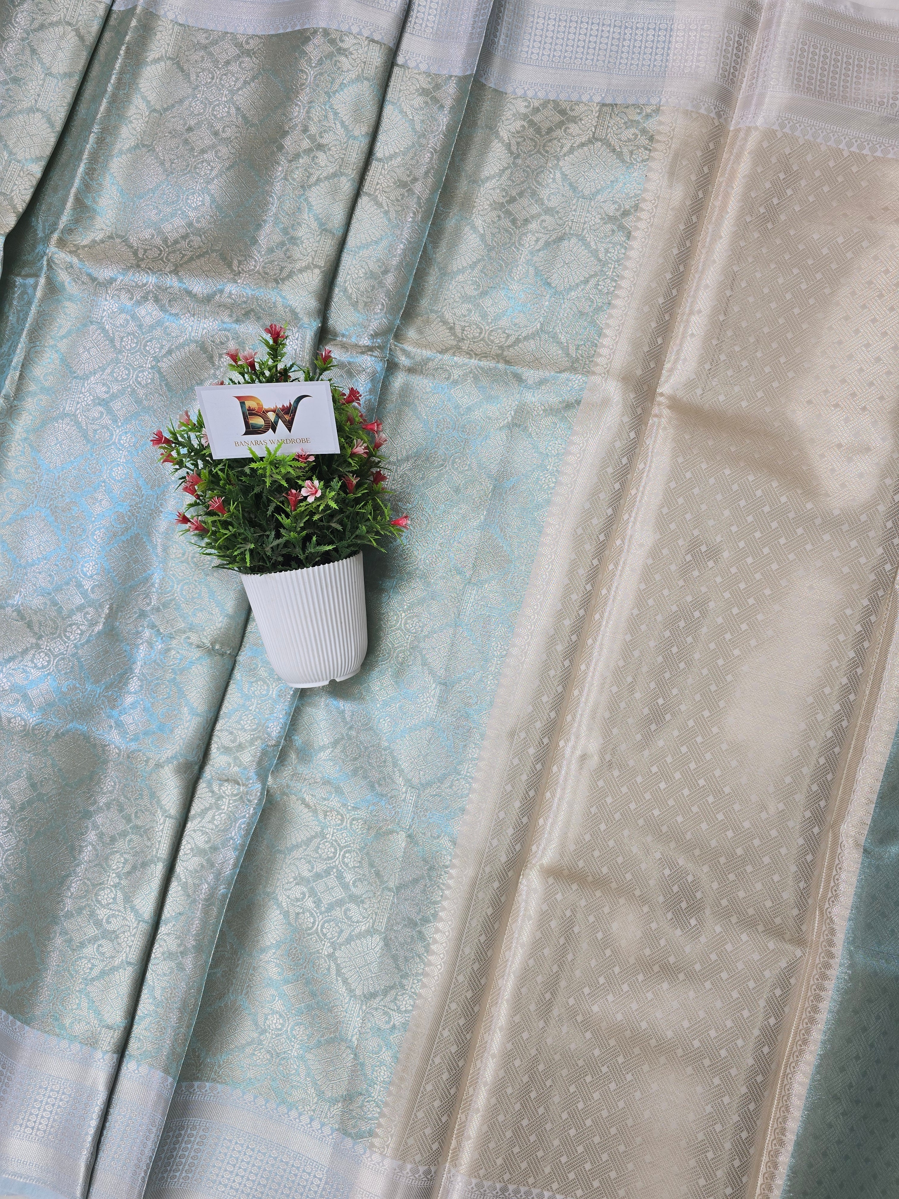 Banarasi Glass Tissue Brocade Silk Saree