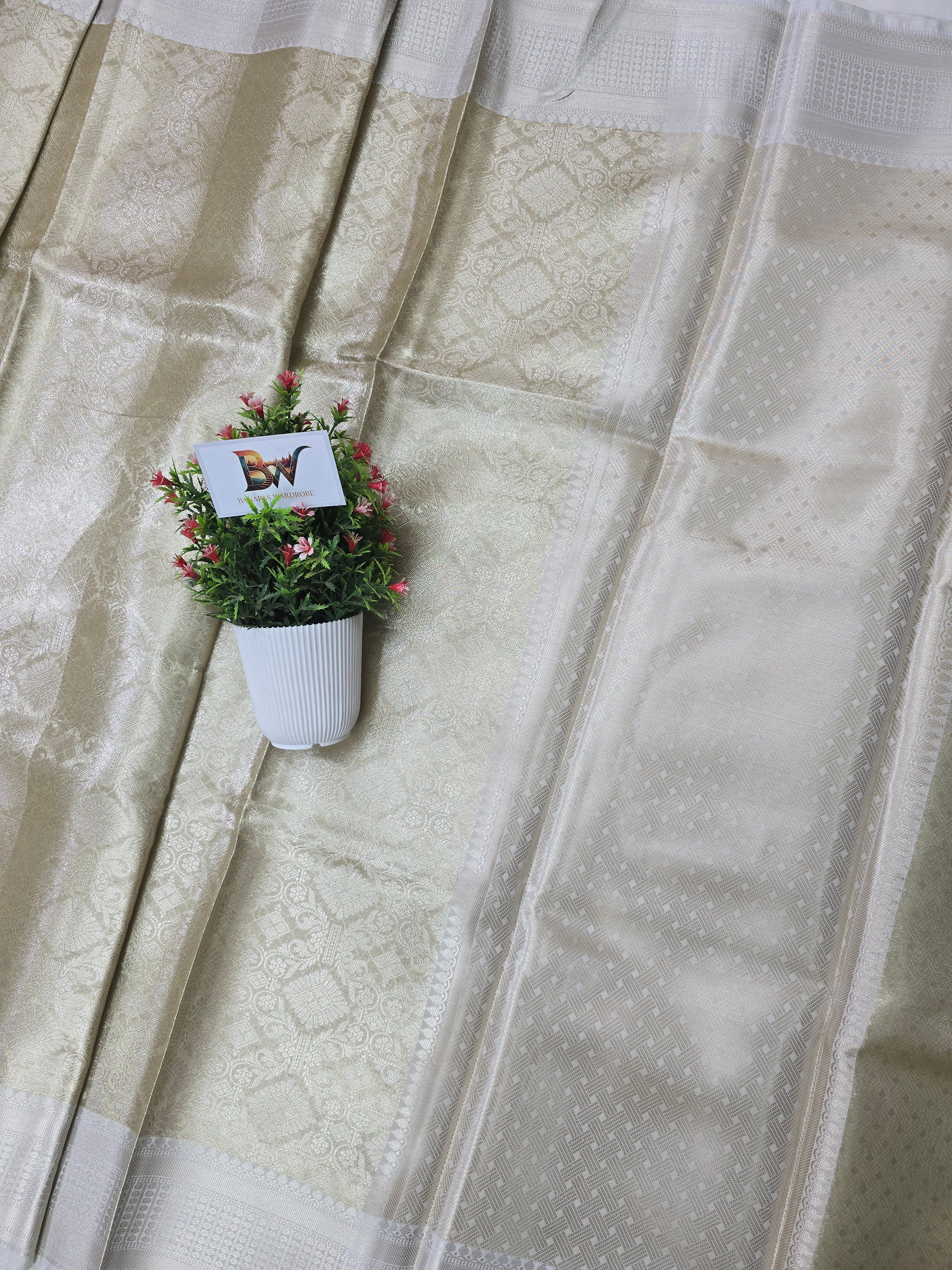 Banarasi Glass Tissue Brocade Silk Saree