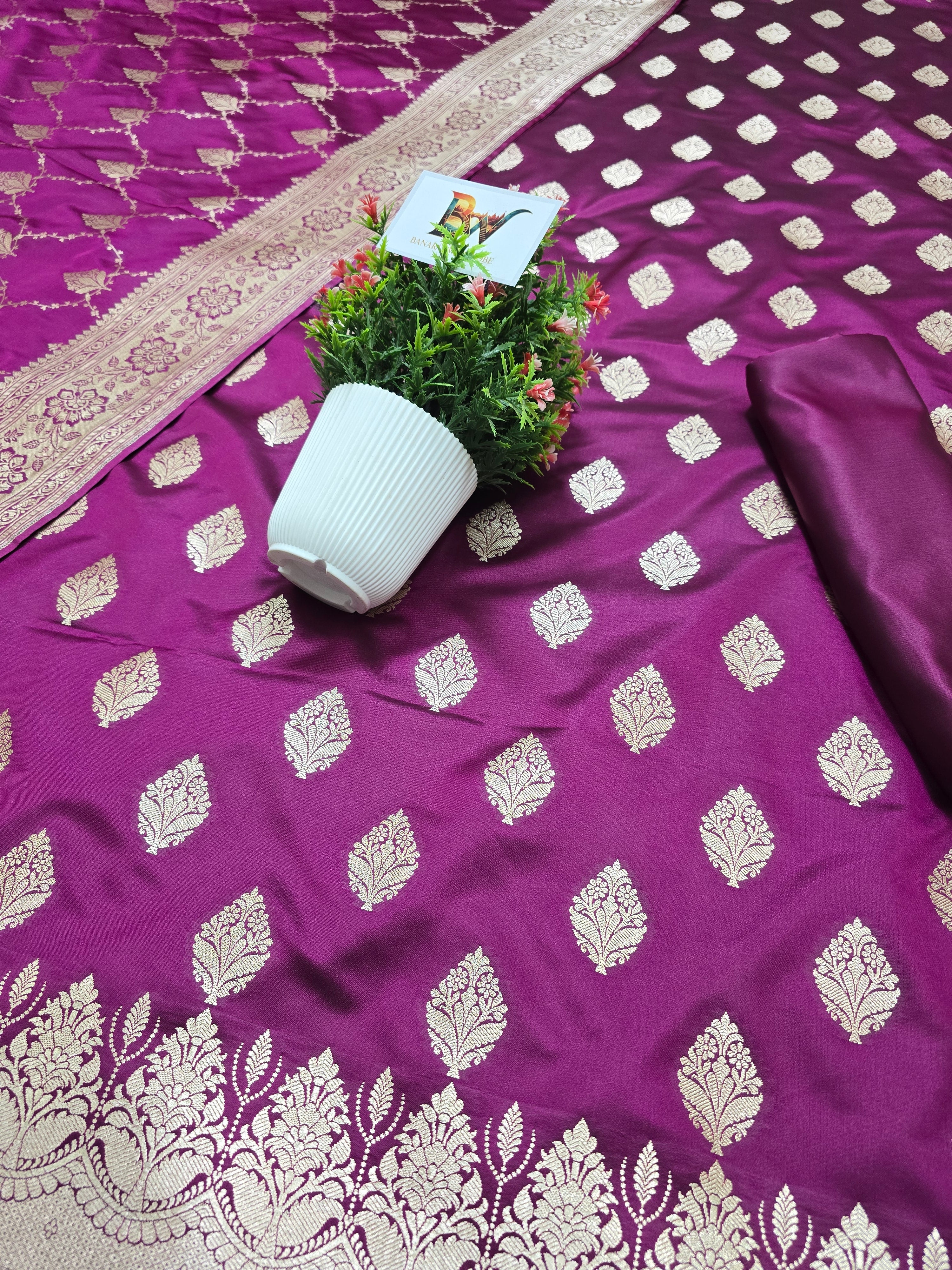 Banarasi Malai Katan Silk Suit