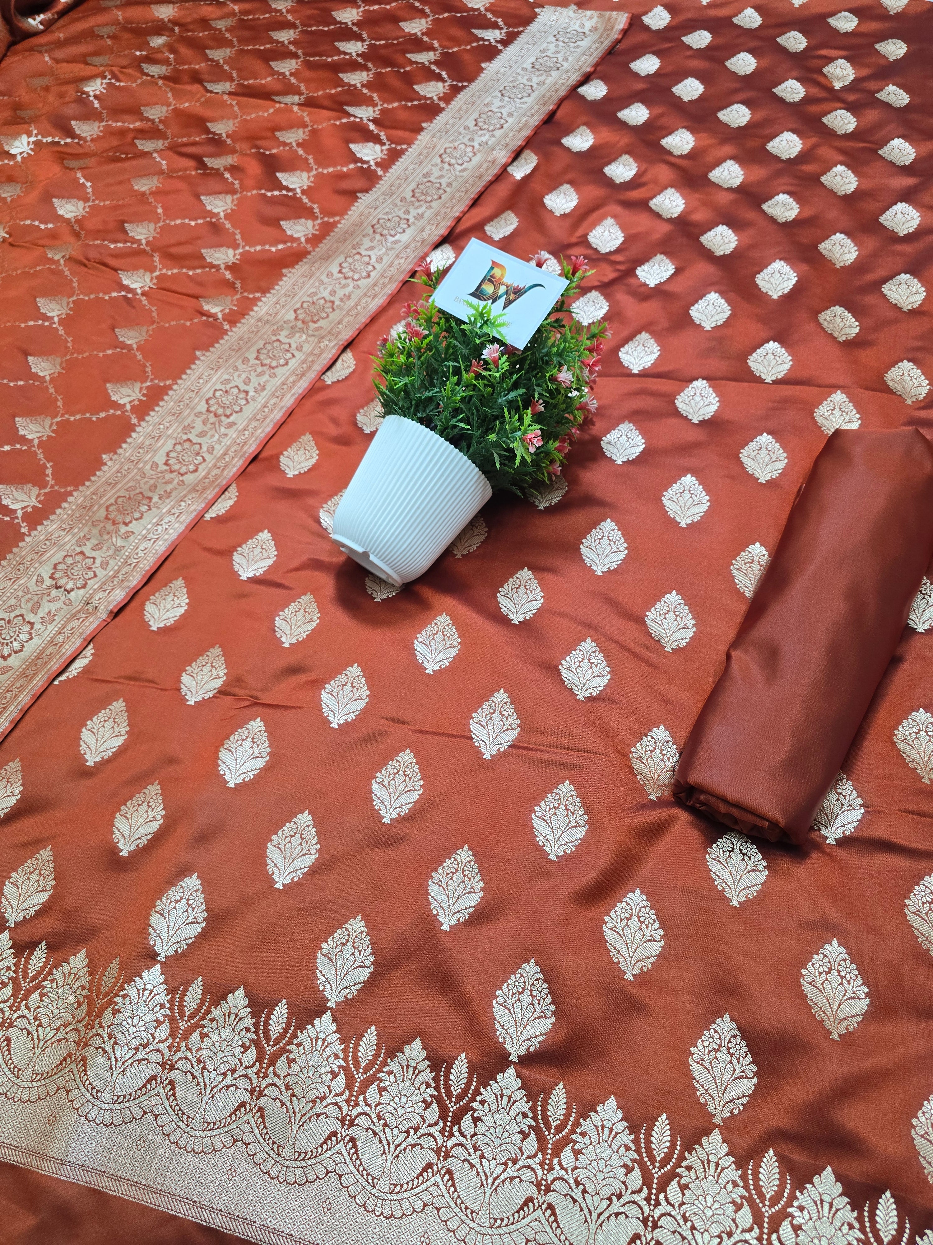 Banarasi Malai Katan Silk Suit