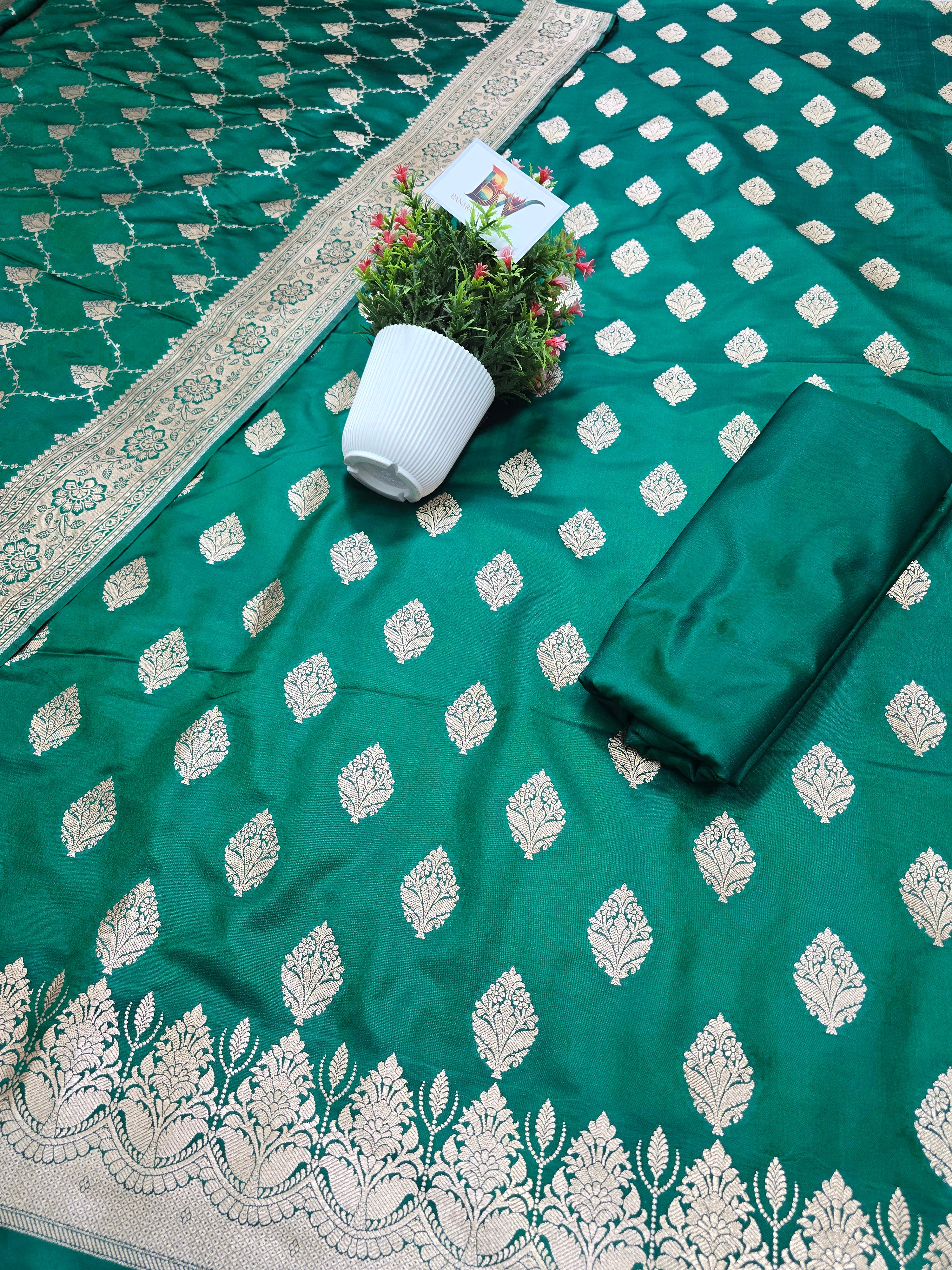 Banarasi Malai Katan Silk Suit