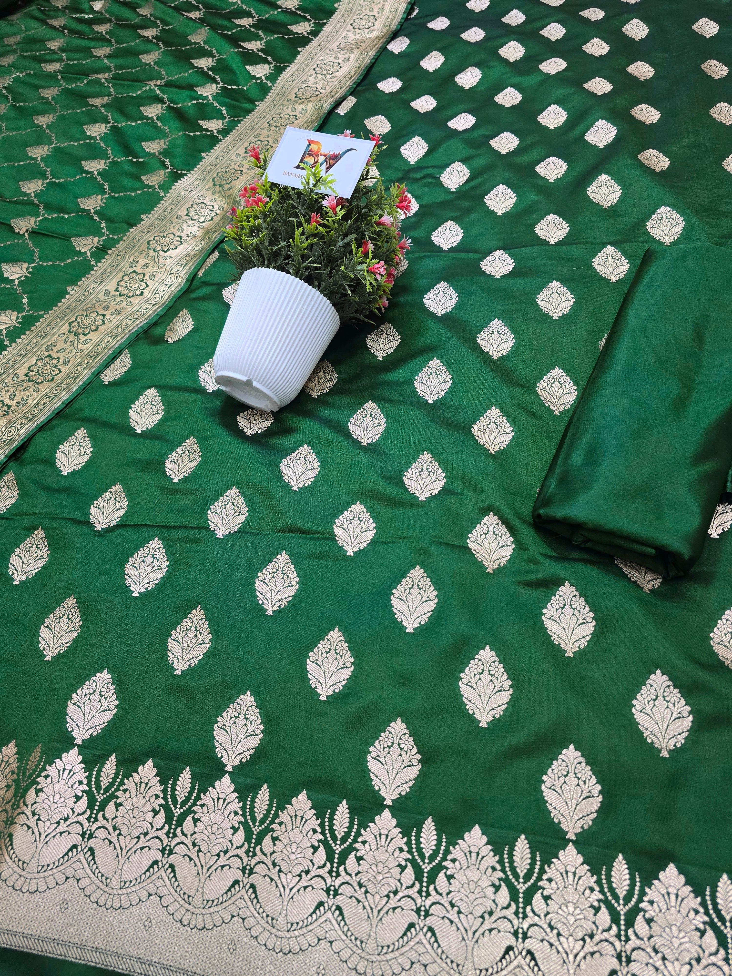 Banarasi Malai Katan Silk Suit