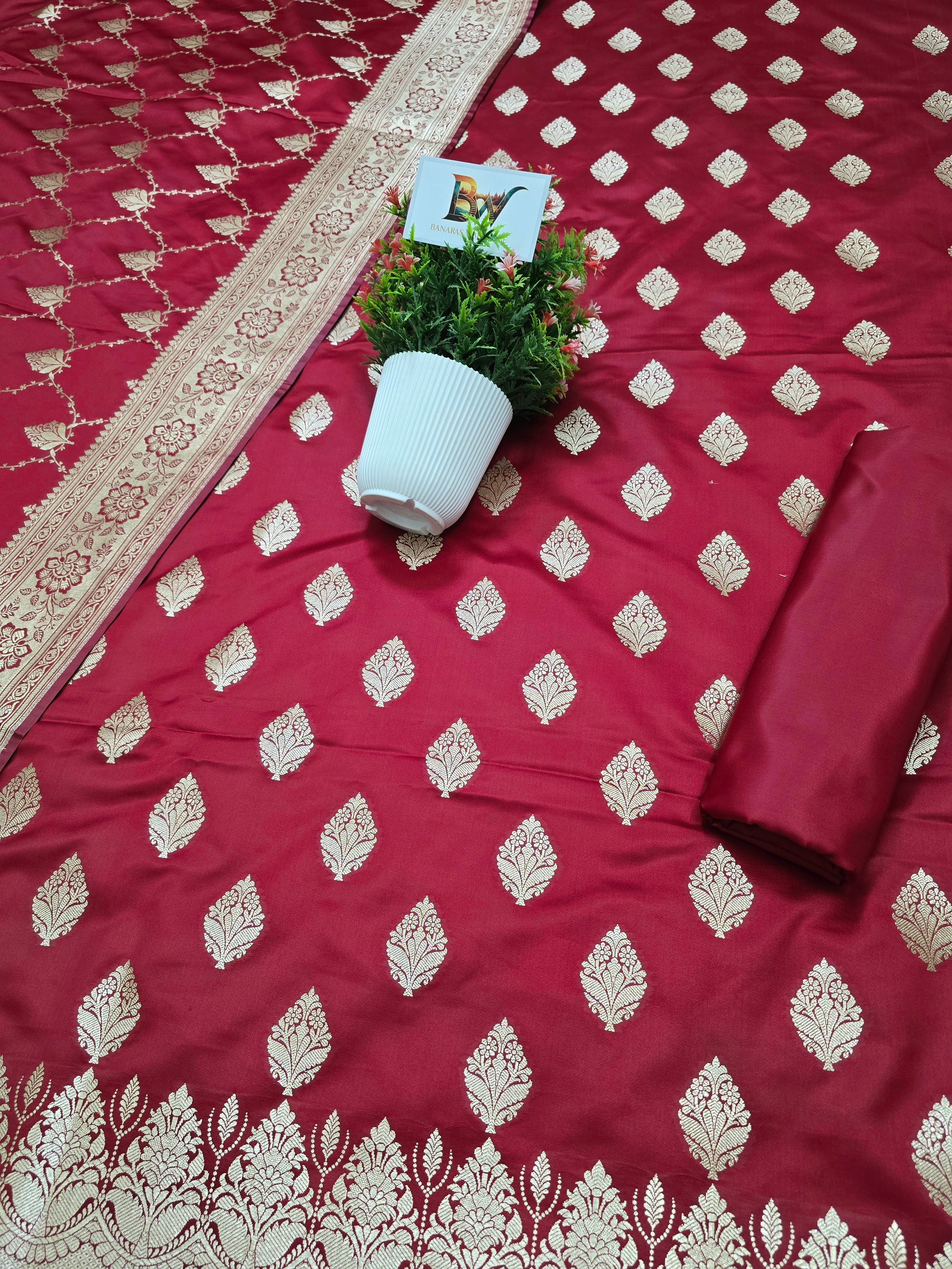 Banarasi Malai Katan Silk Suit