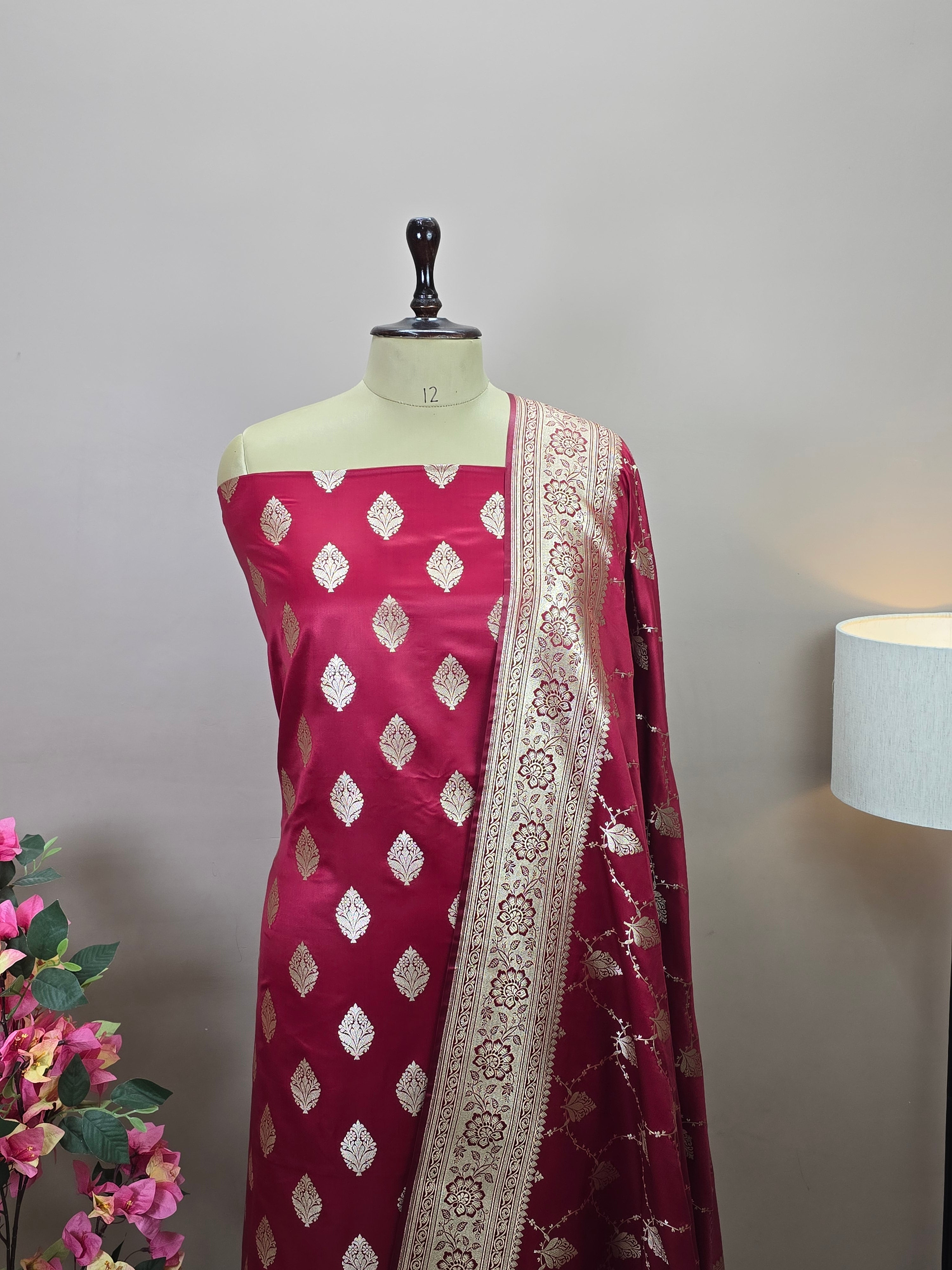 Banarasi Malai Katan Silk Suit