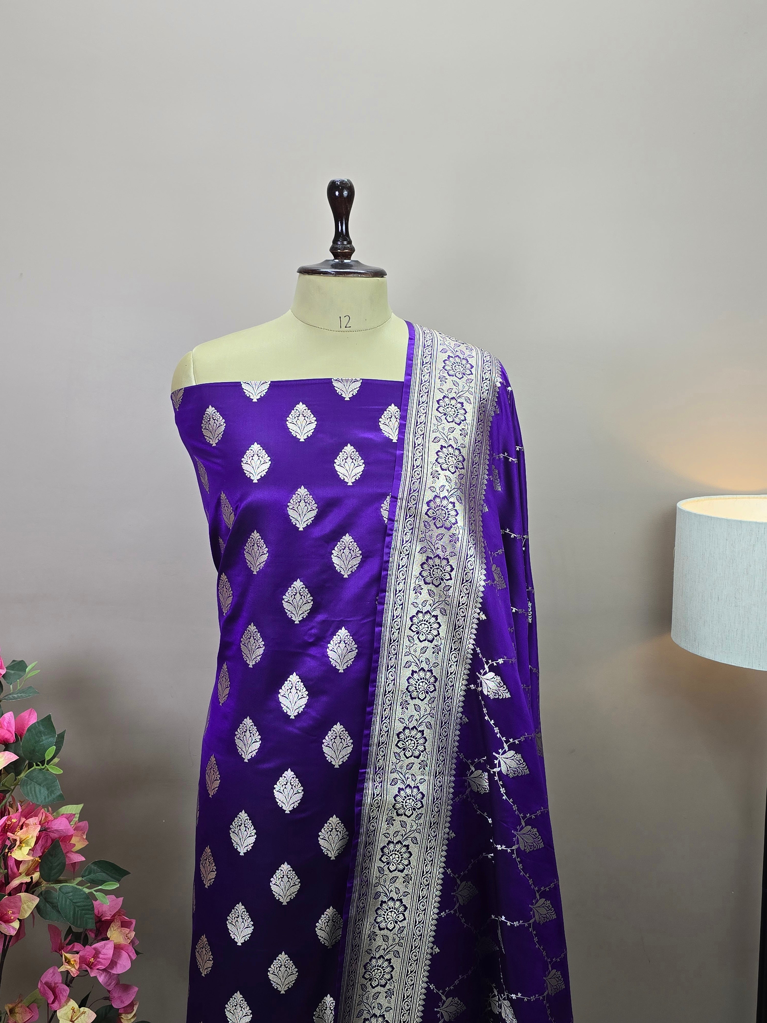 Banarasi Malai Katan Silk Suit