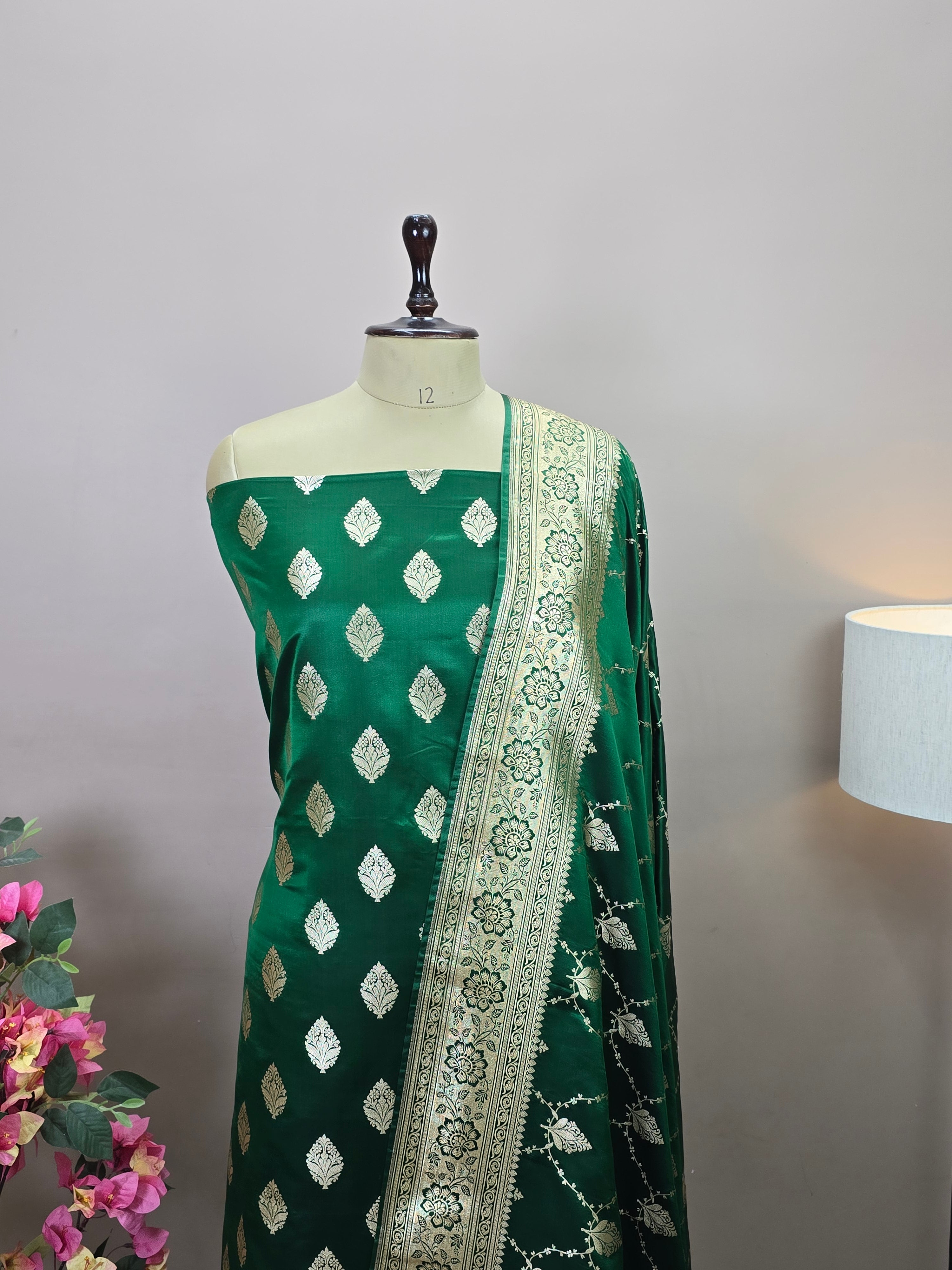 Banarasi Malai Katan Silk Suit