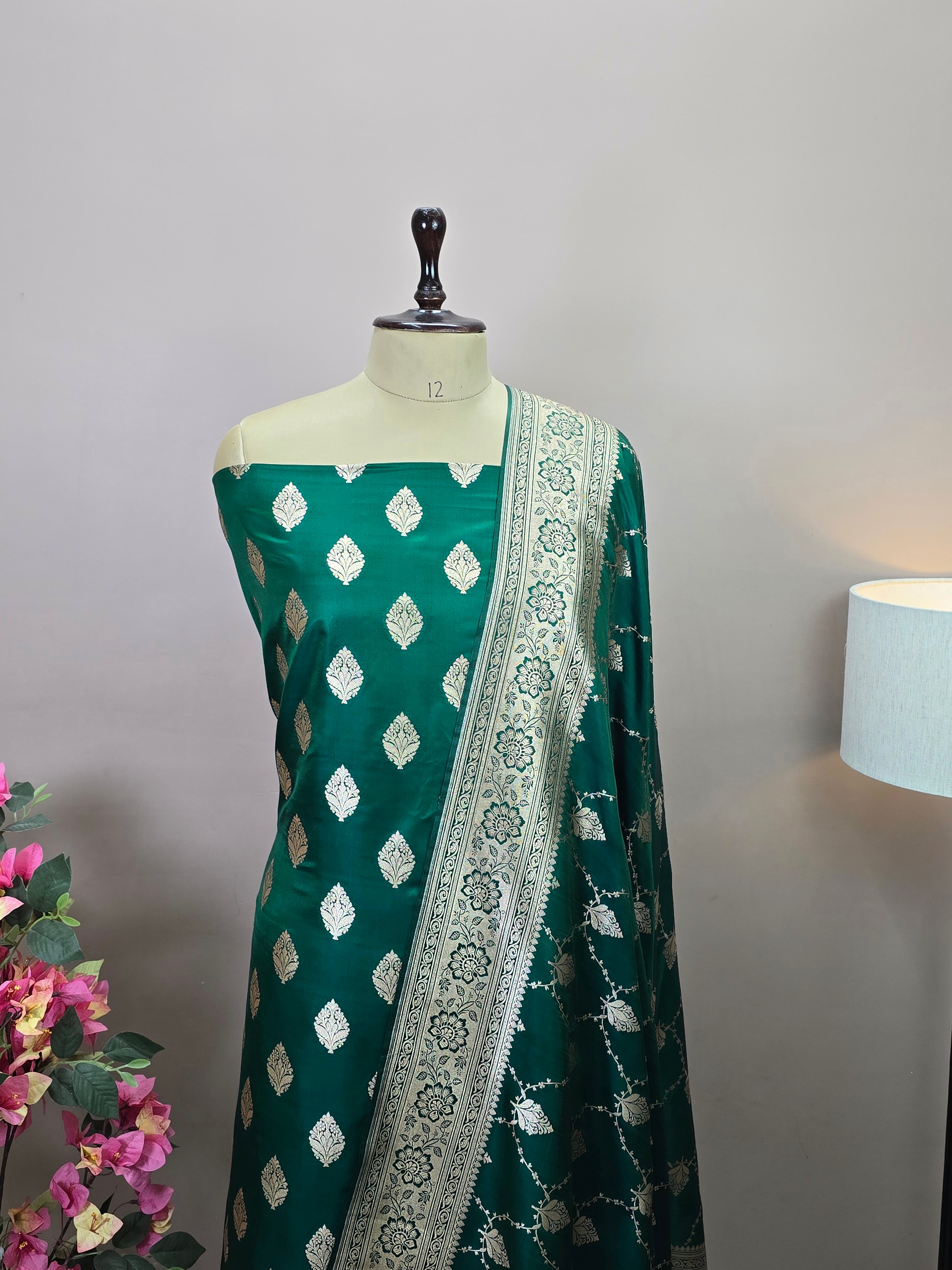 Banarasi Malai Katan Silk Suit