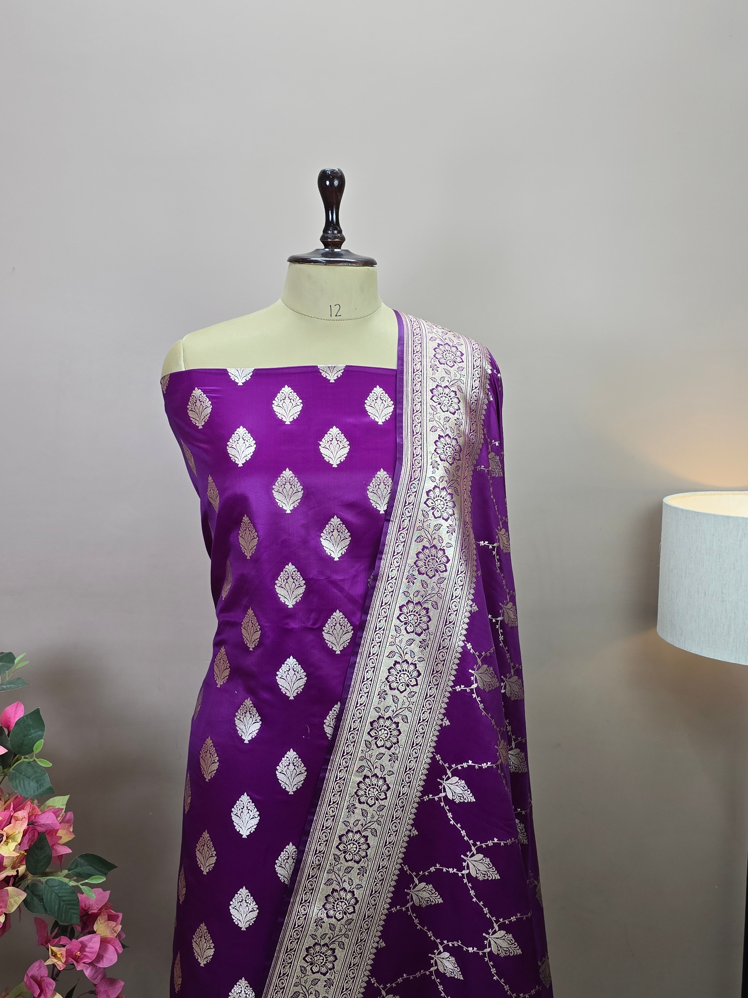 Banarasi Malai Katan Silk Suit