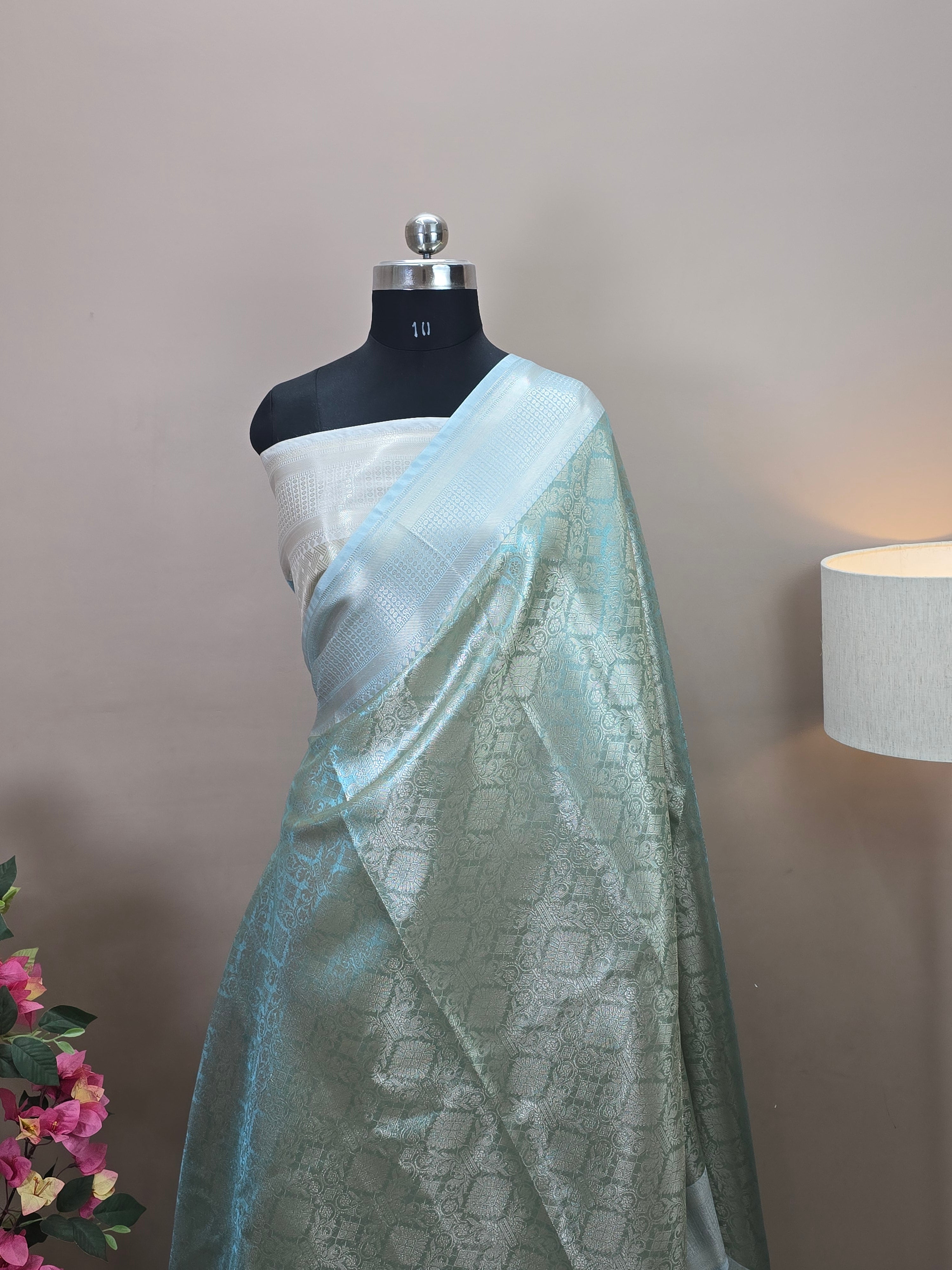 Banarasi Glass Tissue Brocade Silk Saree