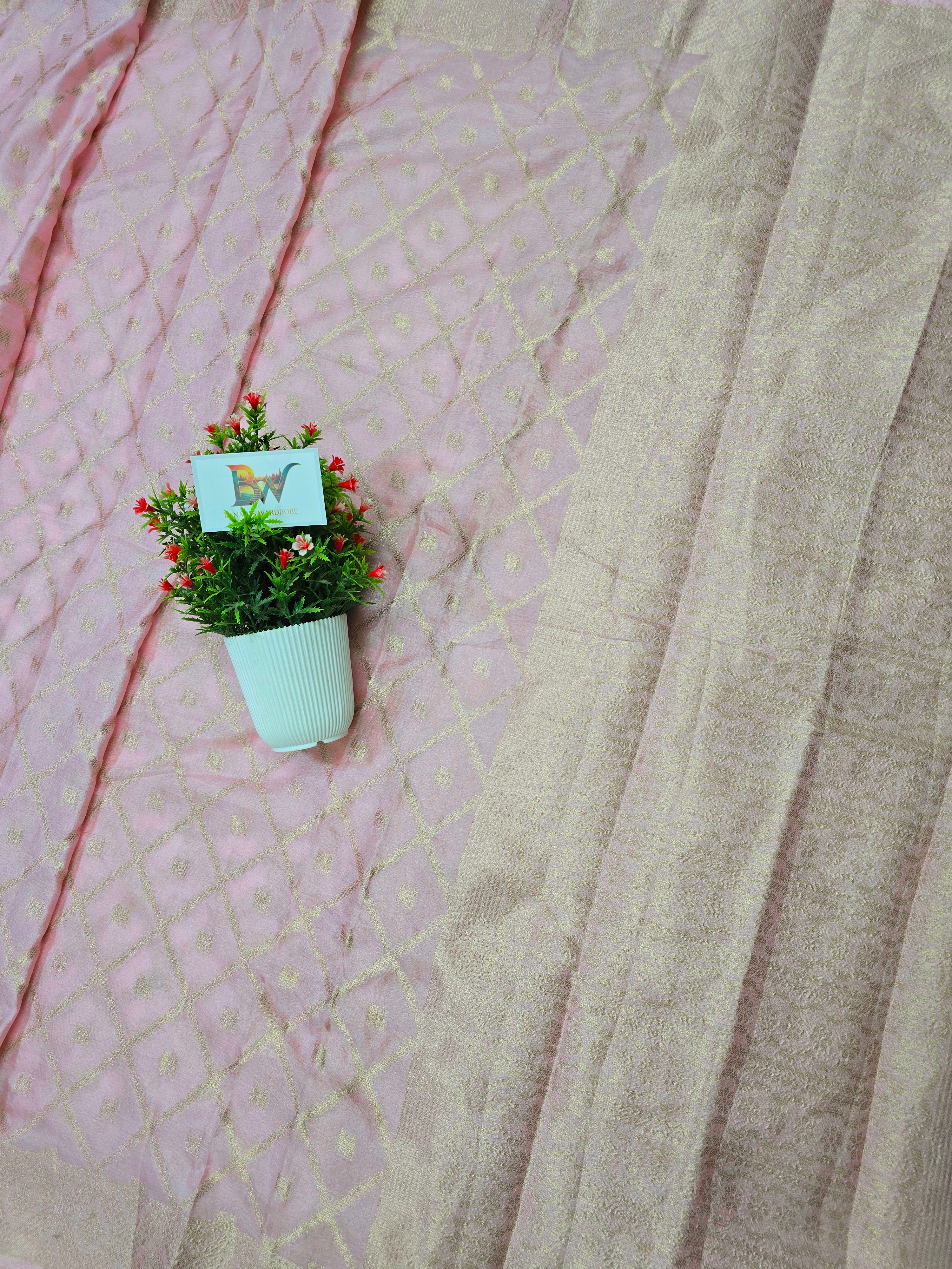 Banarasi Vaani Silk Saree with Geometric Zari Weaving