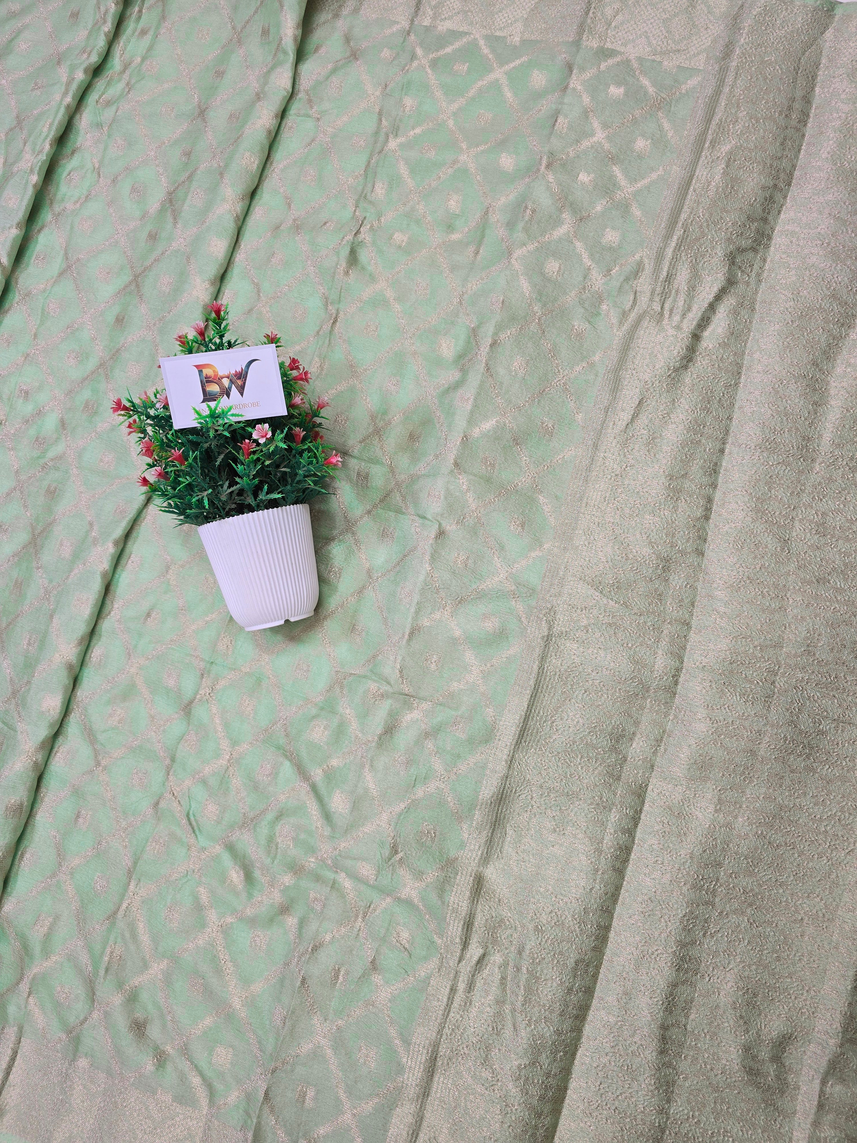 Banarasi Vaani Silk Saree with Geometric Zari Weaving