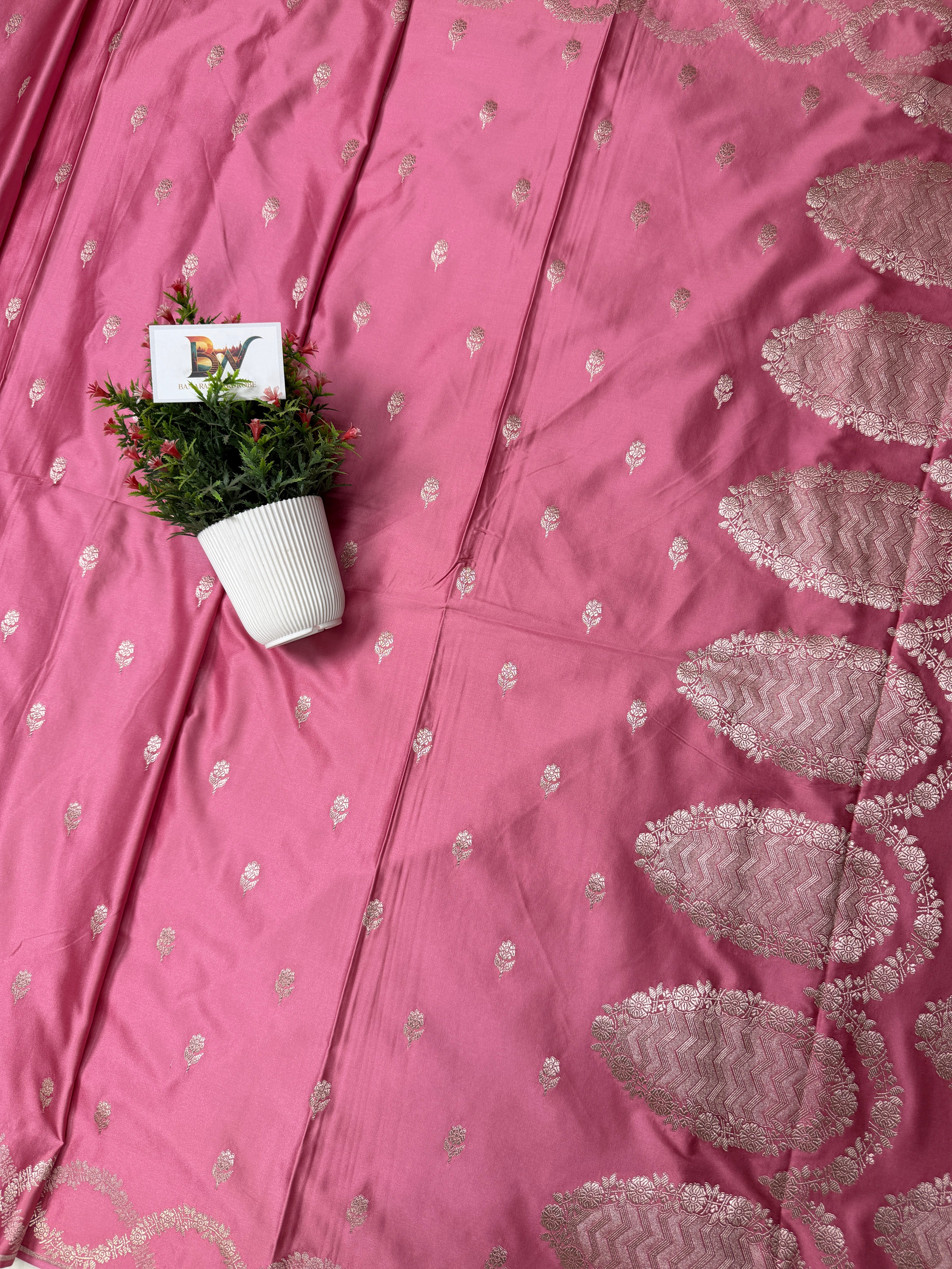 Mashru Katan Silk Banarasi Saree with Open Border