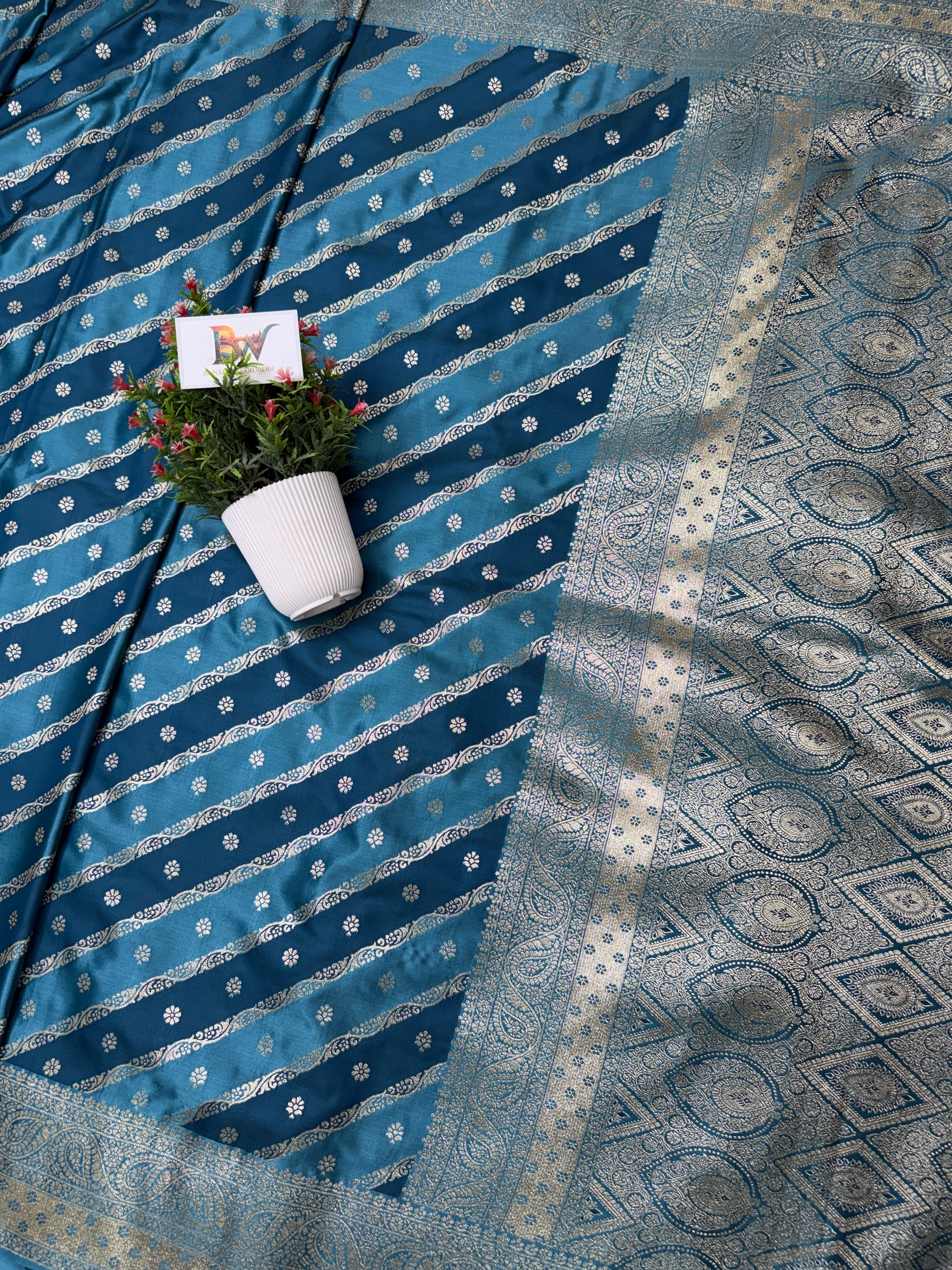 Banarasi Satin Malai Katan Rangkaat Saree