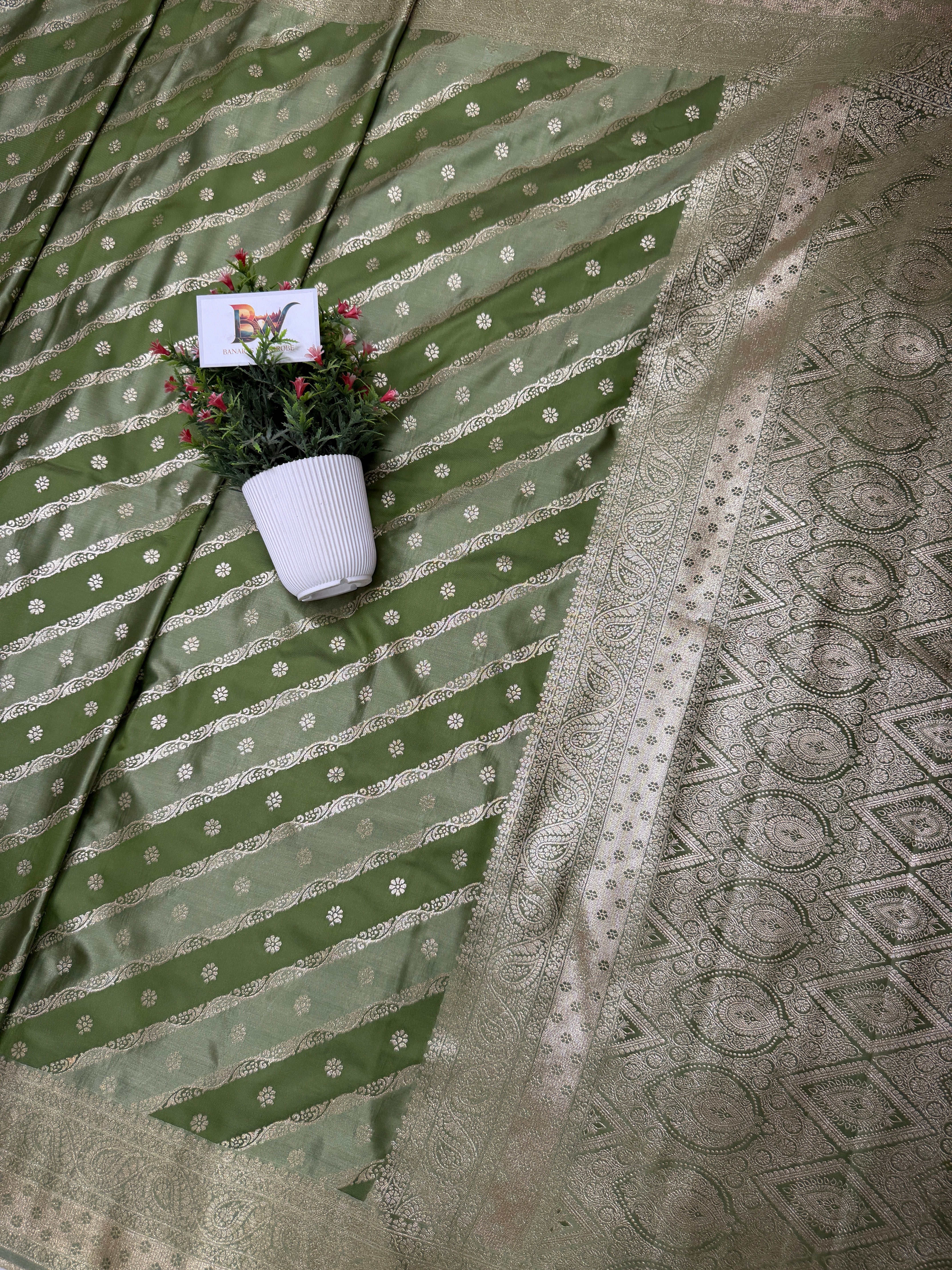 Banarasi Satin Malai Katan Rangkaat Saree