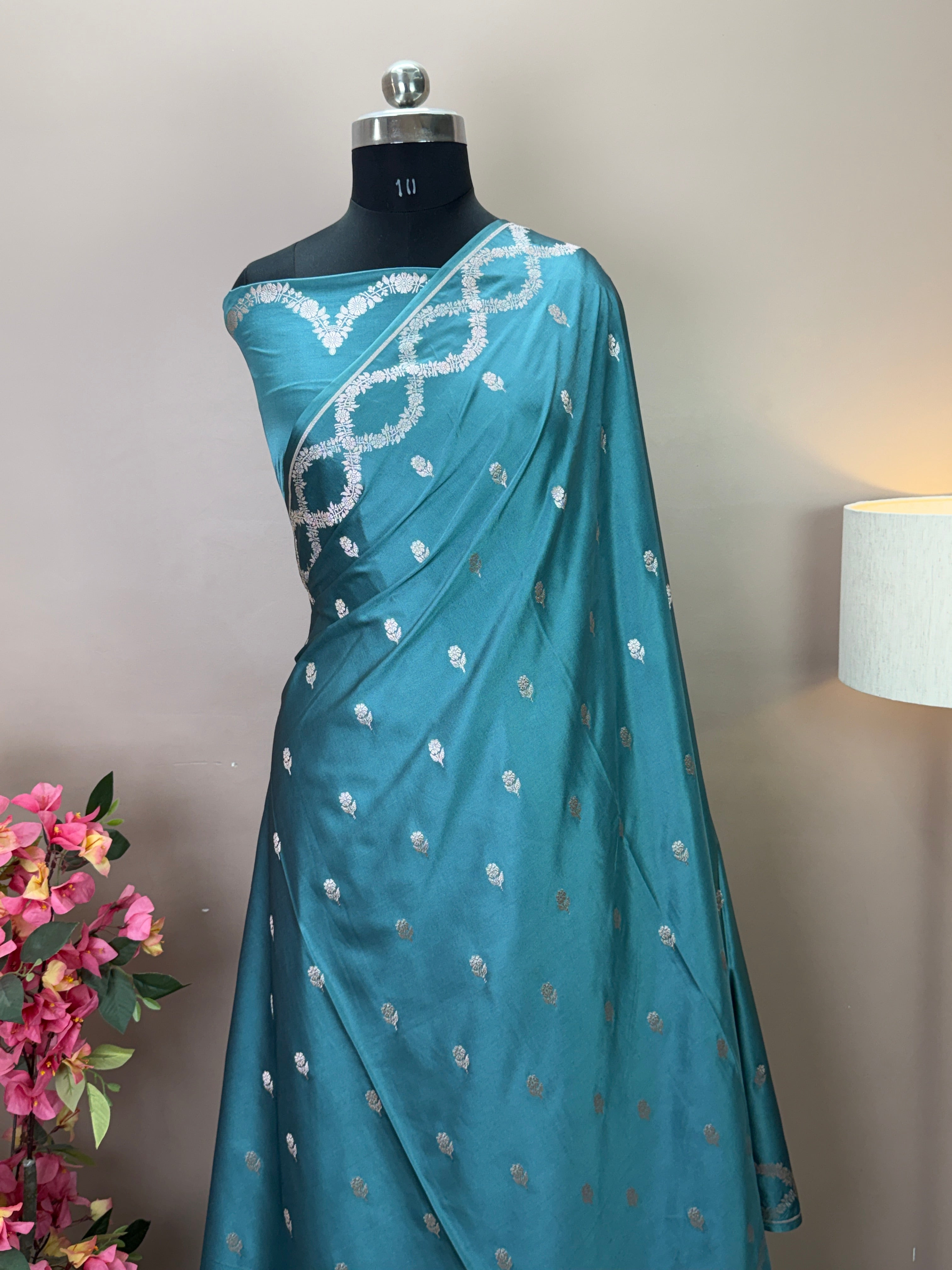 Mashru Katan Silk Banarasi Saree with Open Border