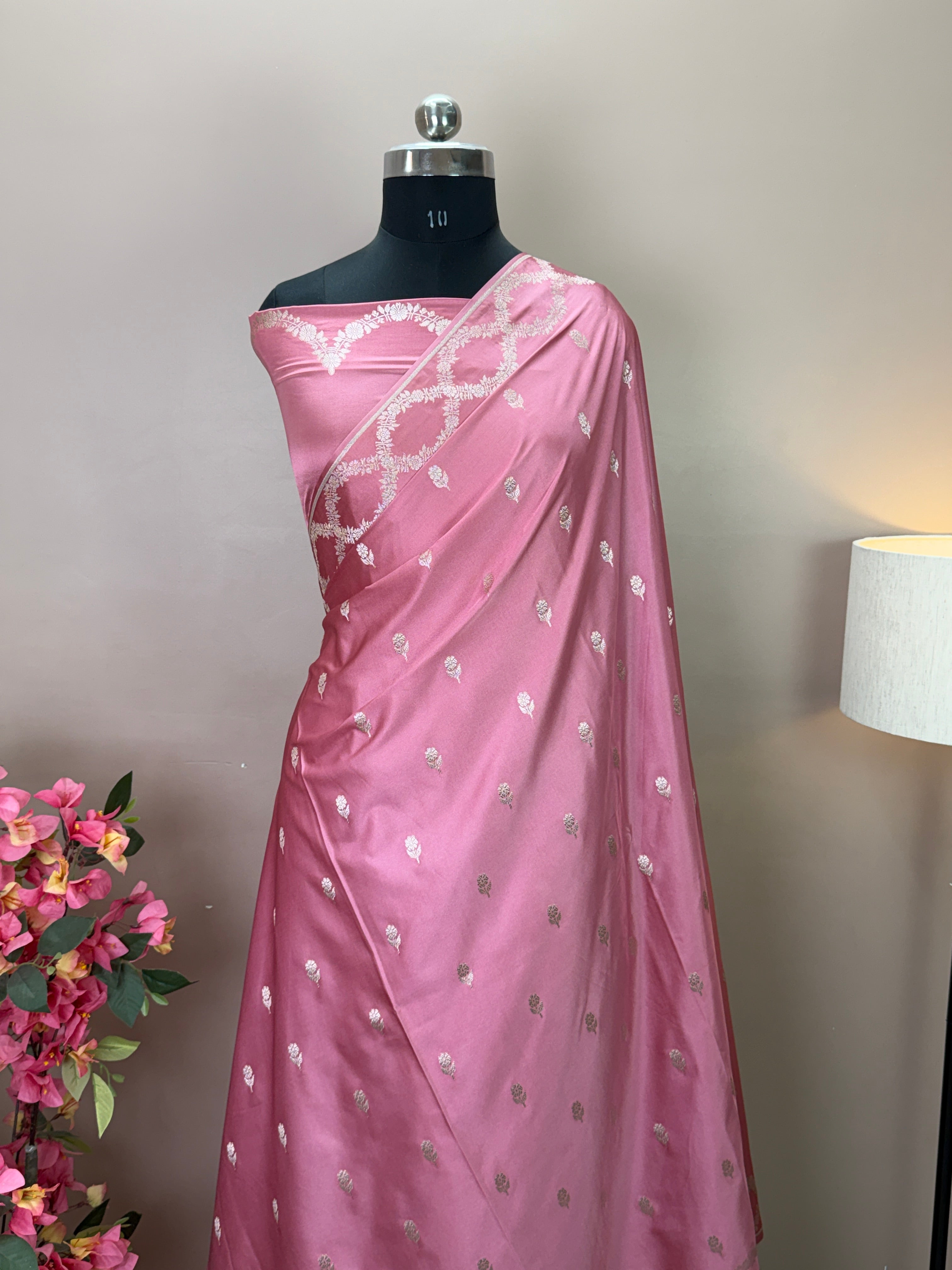 Mashru Katan Silk Banarasi Saree with Open Border