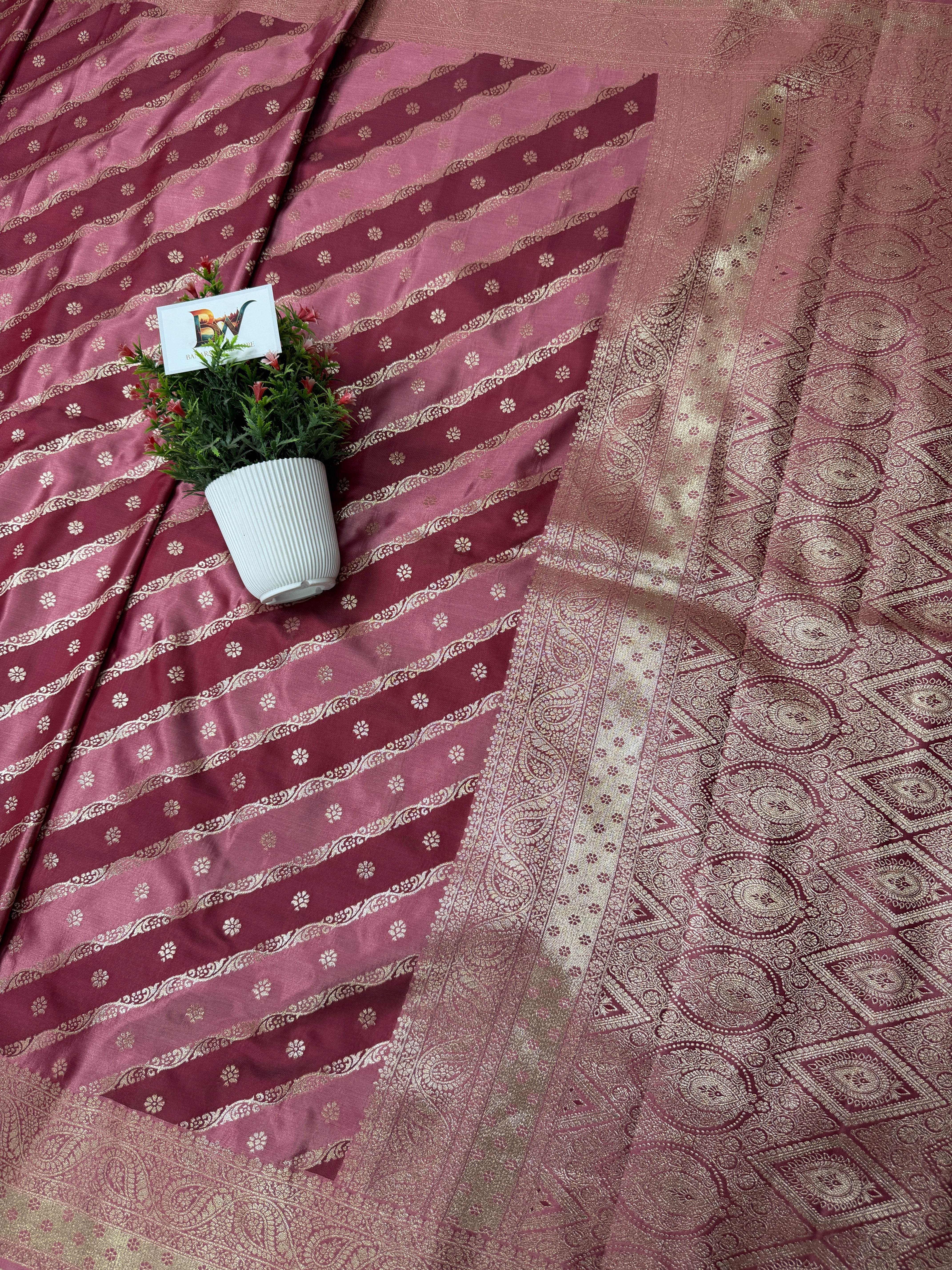 Banarasi Satin Malai Katan Rangkaat Saree